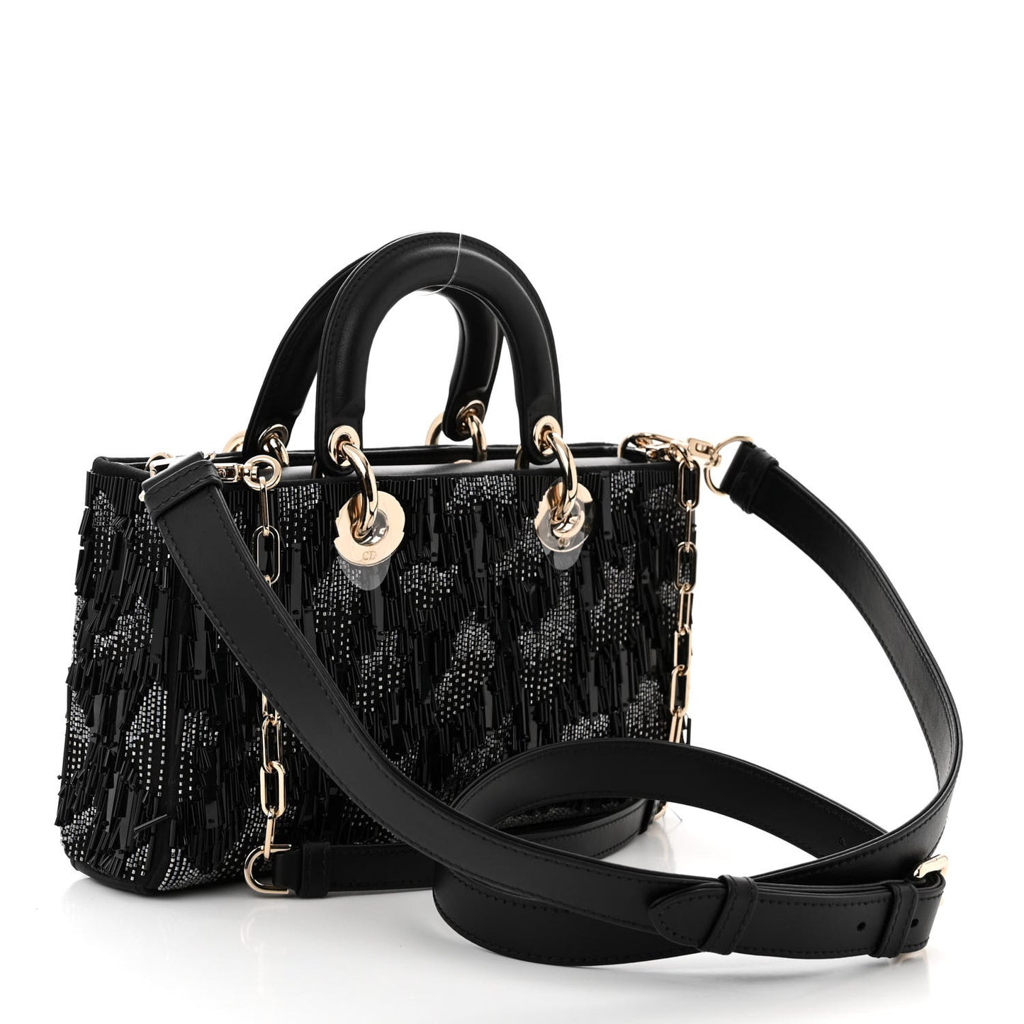 Sequins Beaded Fringe Lady D-Joy Black