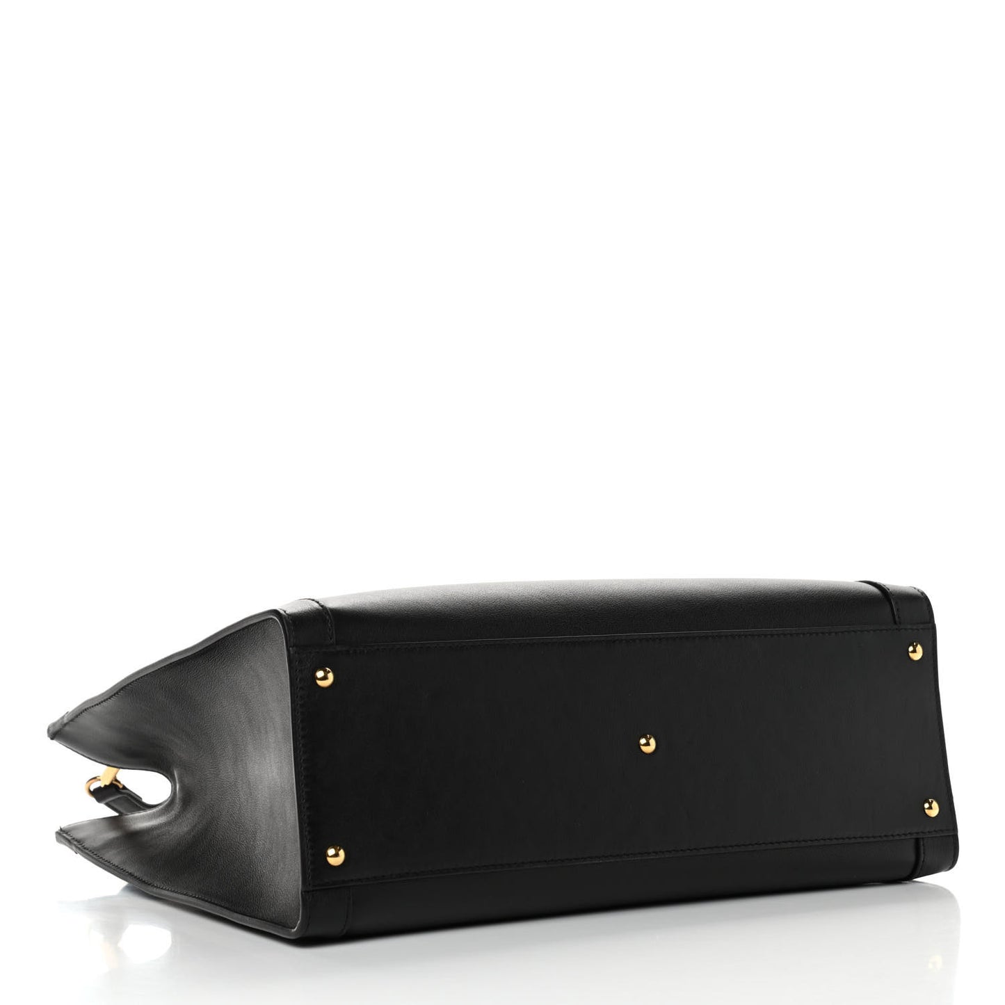 Calfskin Medium Diana Tote Bag Black Yellow Fluo
