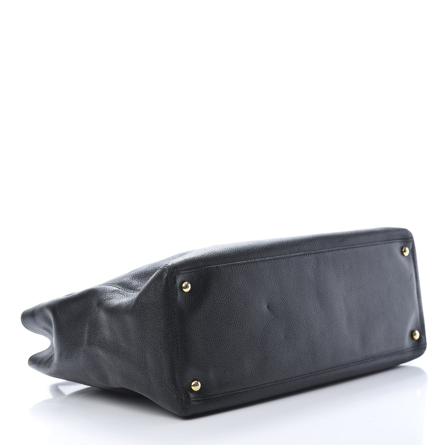 Calfskin Cerf Executive Shopper Tote Black