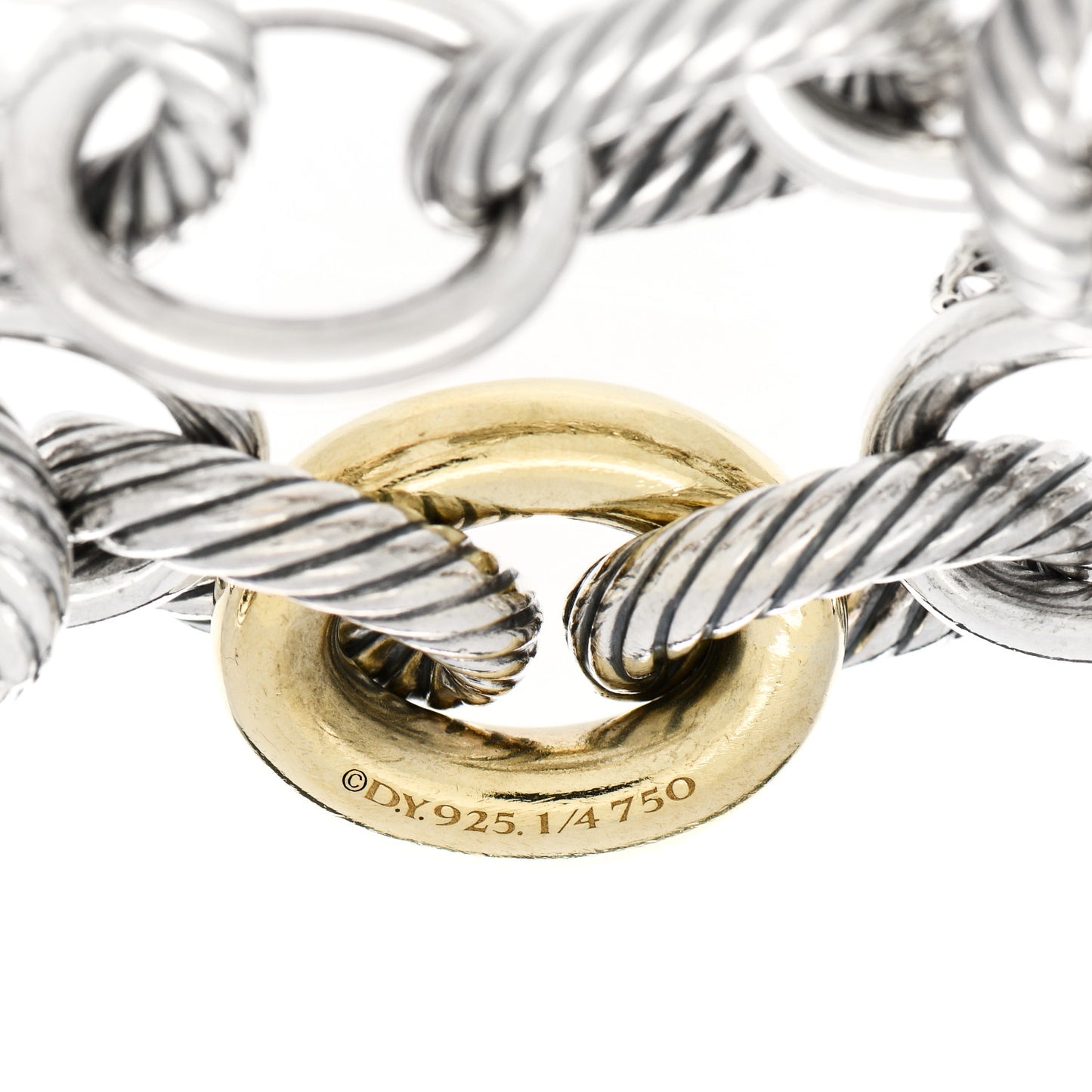 Sterling Silver 18K Yellow Gold 19mm Extra Large Oval Link Bracelet