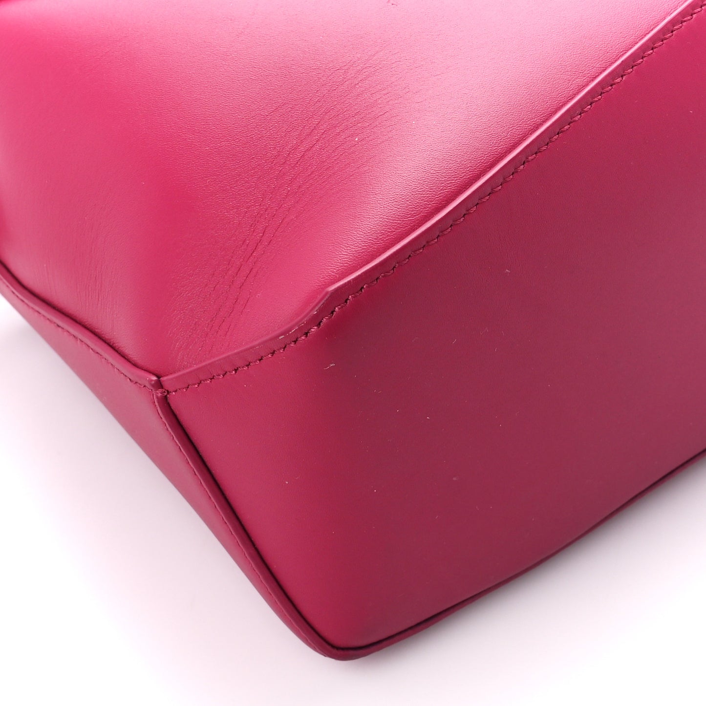 Satin Calfskin Monochrome Small Puzzle Edge Bag Ruby Red Glaze