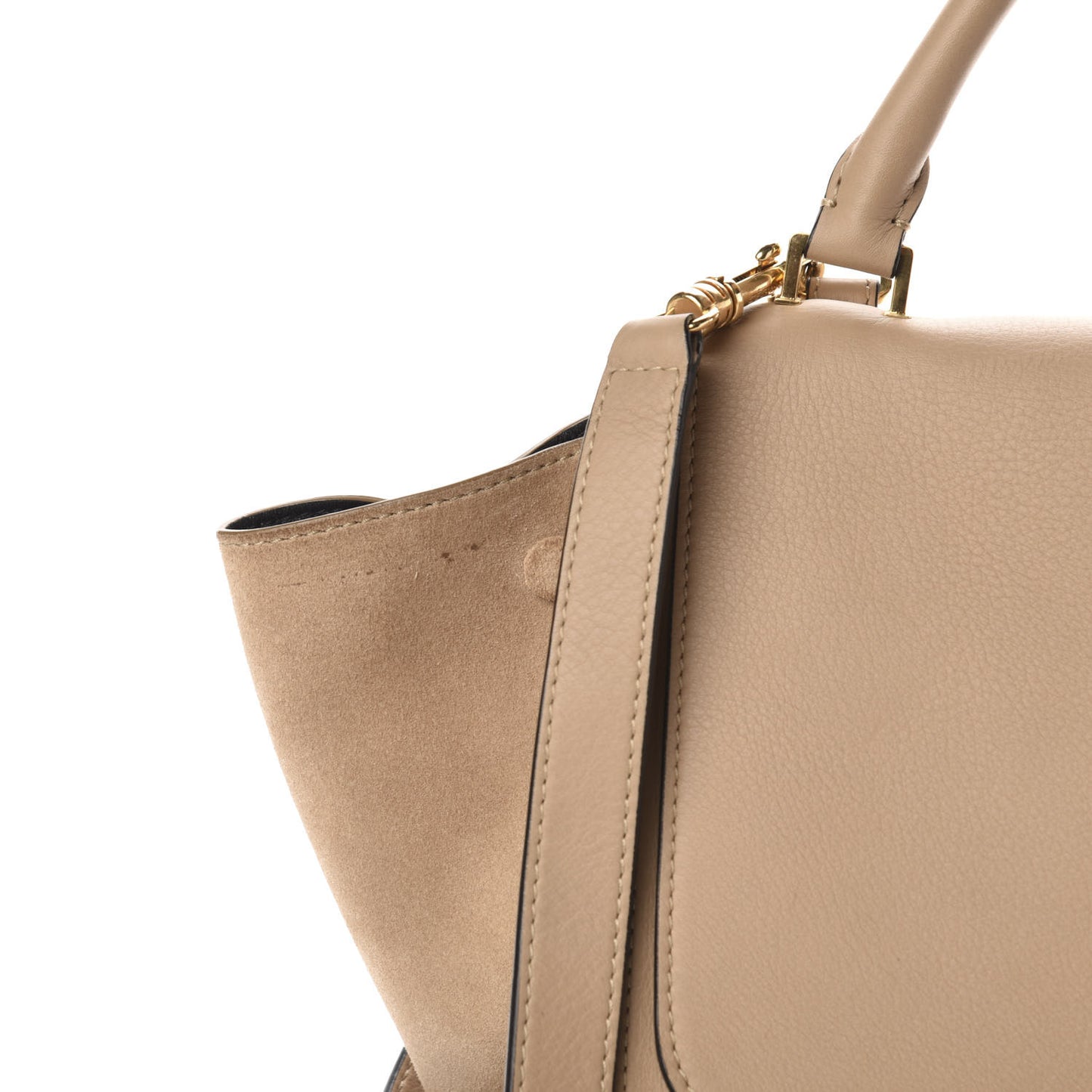 Smooth Calfskin Suede Medium Trapeze Sahara