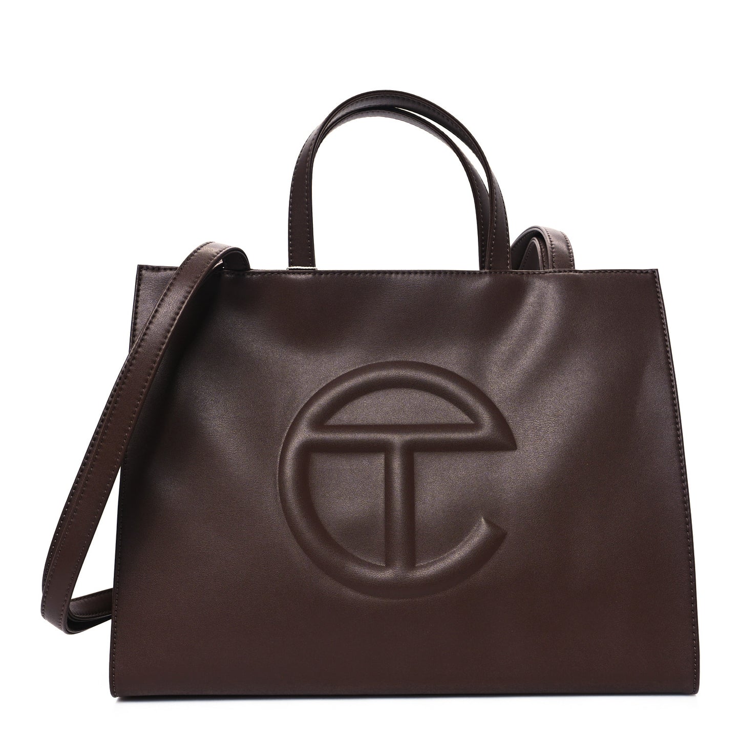Vegan Leather Medium Shopping Bag Chocolate