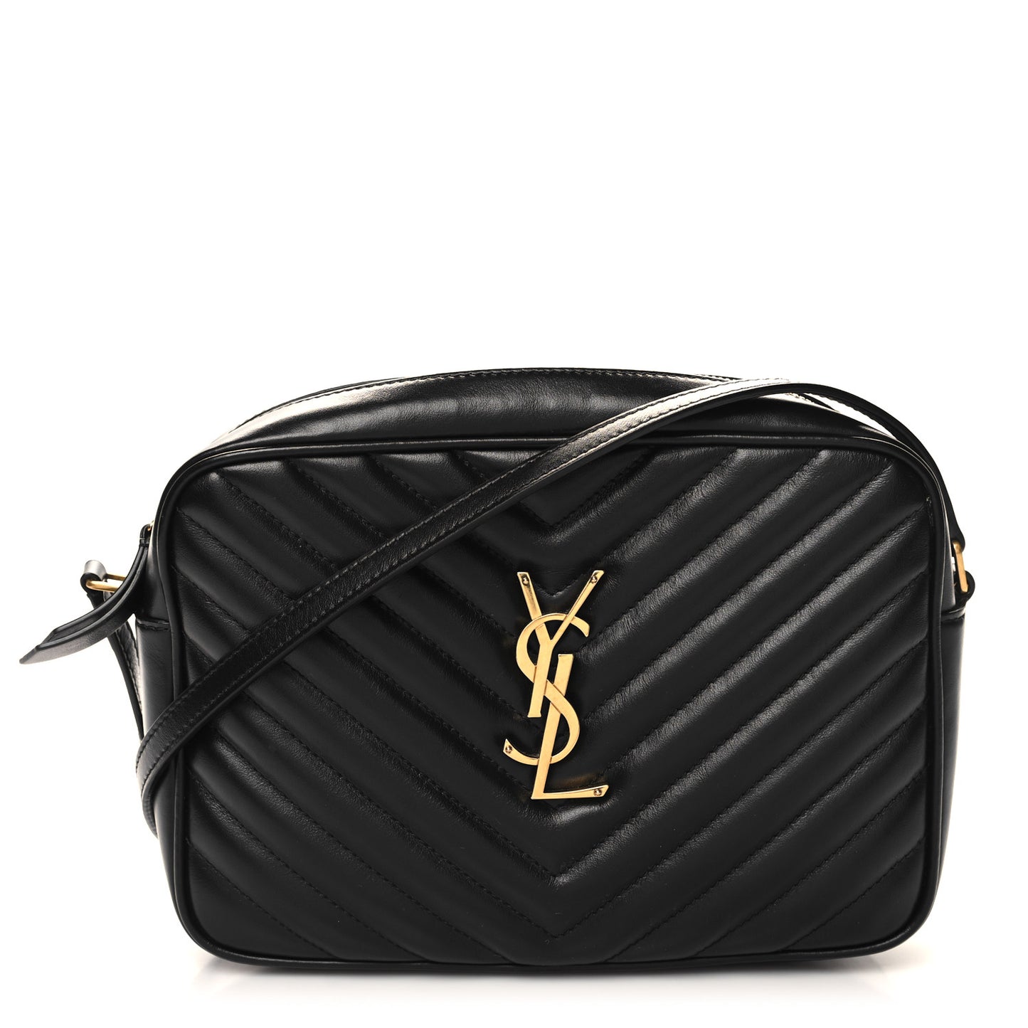 Calfskin Matelasse Monogram Lou Camera Bag Black