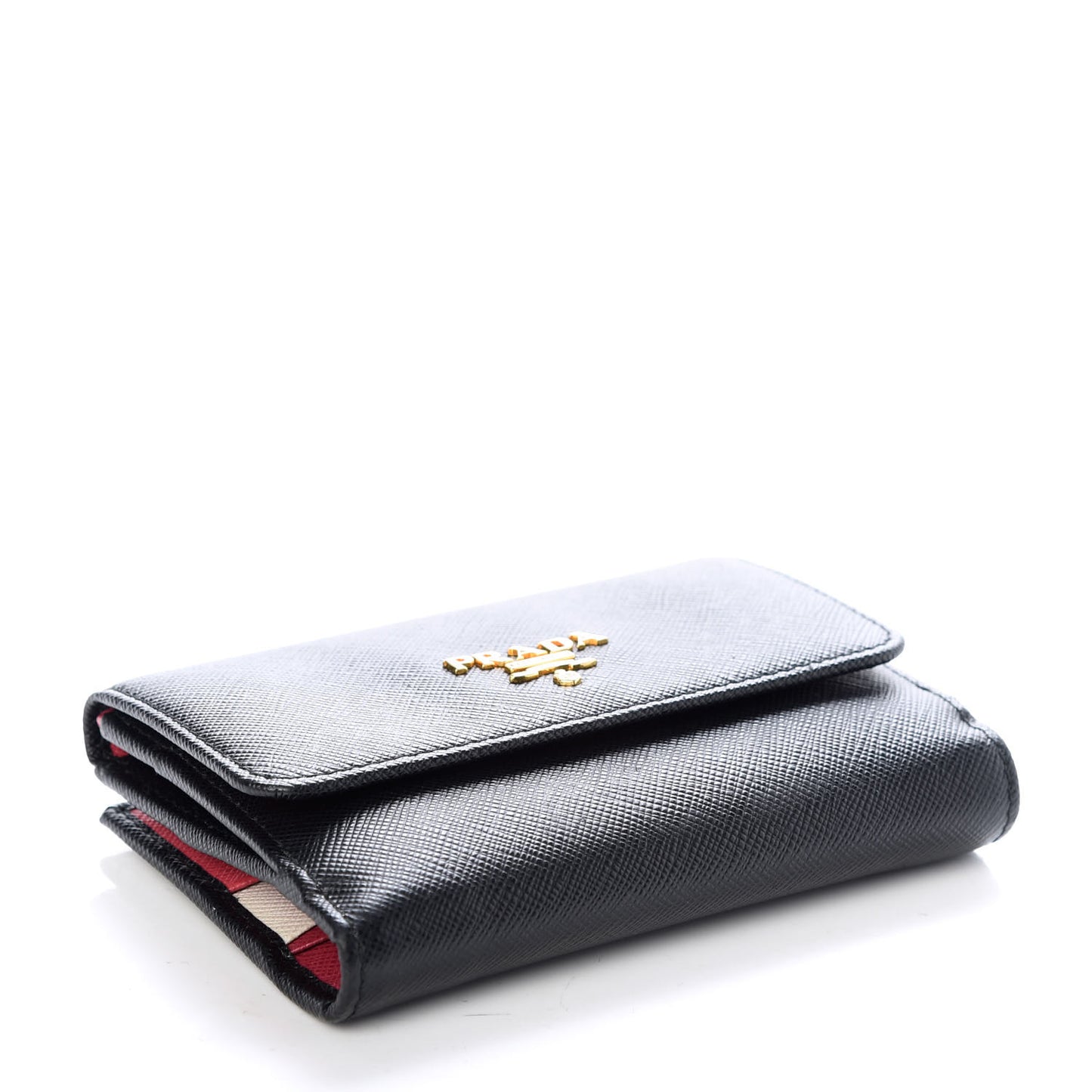 Saffiano Multicolor Compact Flap Wallet Black Ibisco