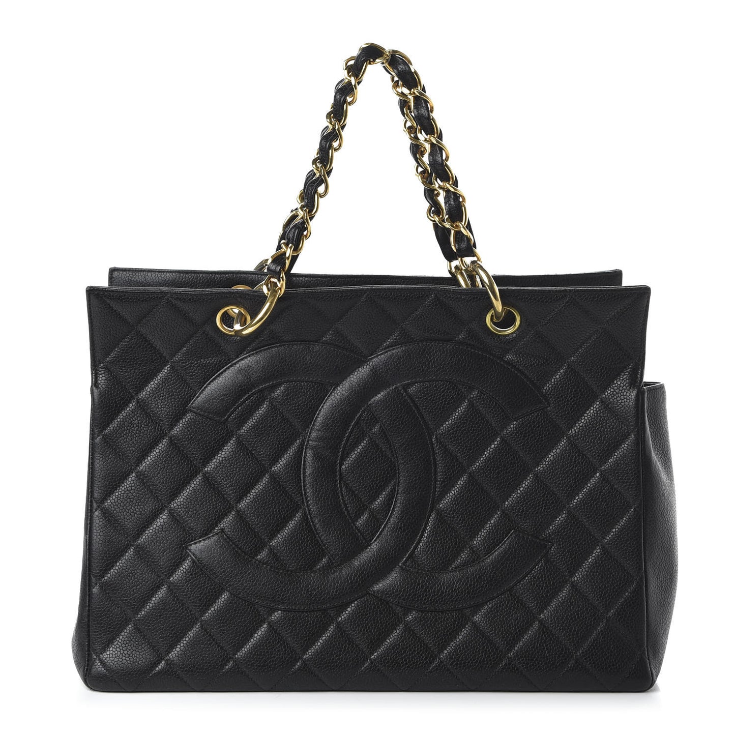 Caviar Quilted Grand Shopping Tote GST Black