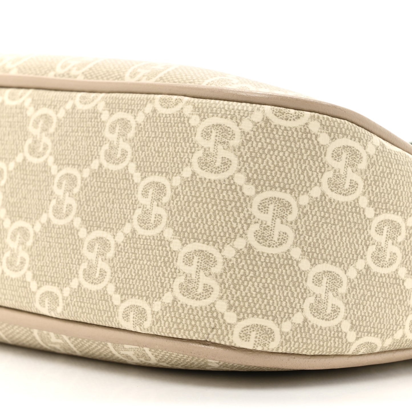 GG Supreme Monogram Textured Dollar Calfskin Web Small Ophidia GG Handbag Beige Mystic White Oatmeal