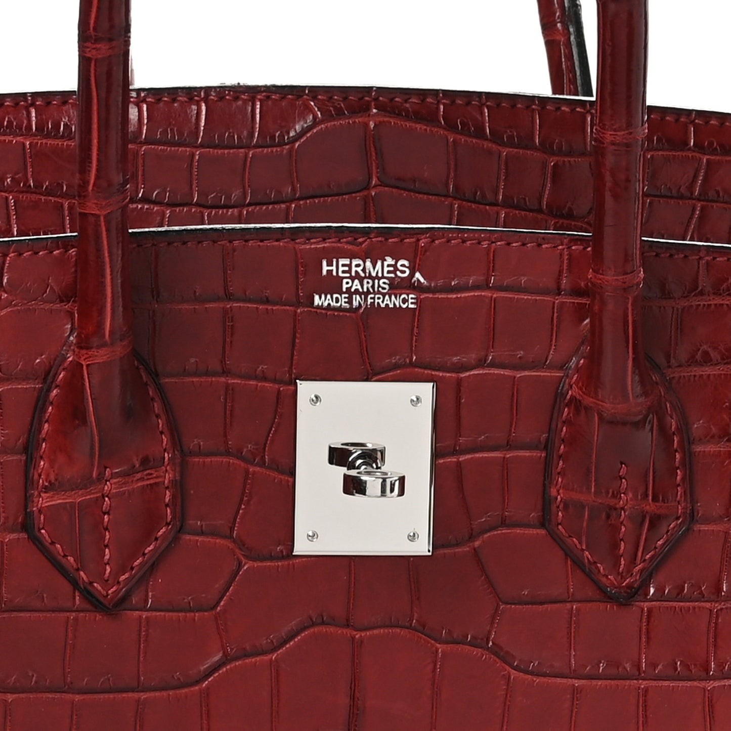 Matte Porosus Crocodile Birkin 35 Rouge H