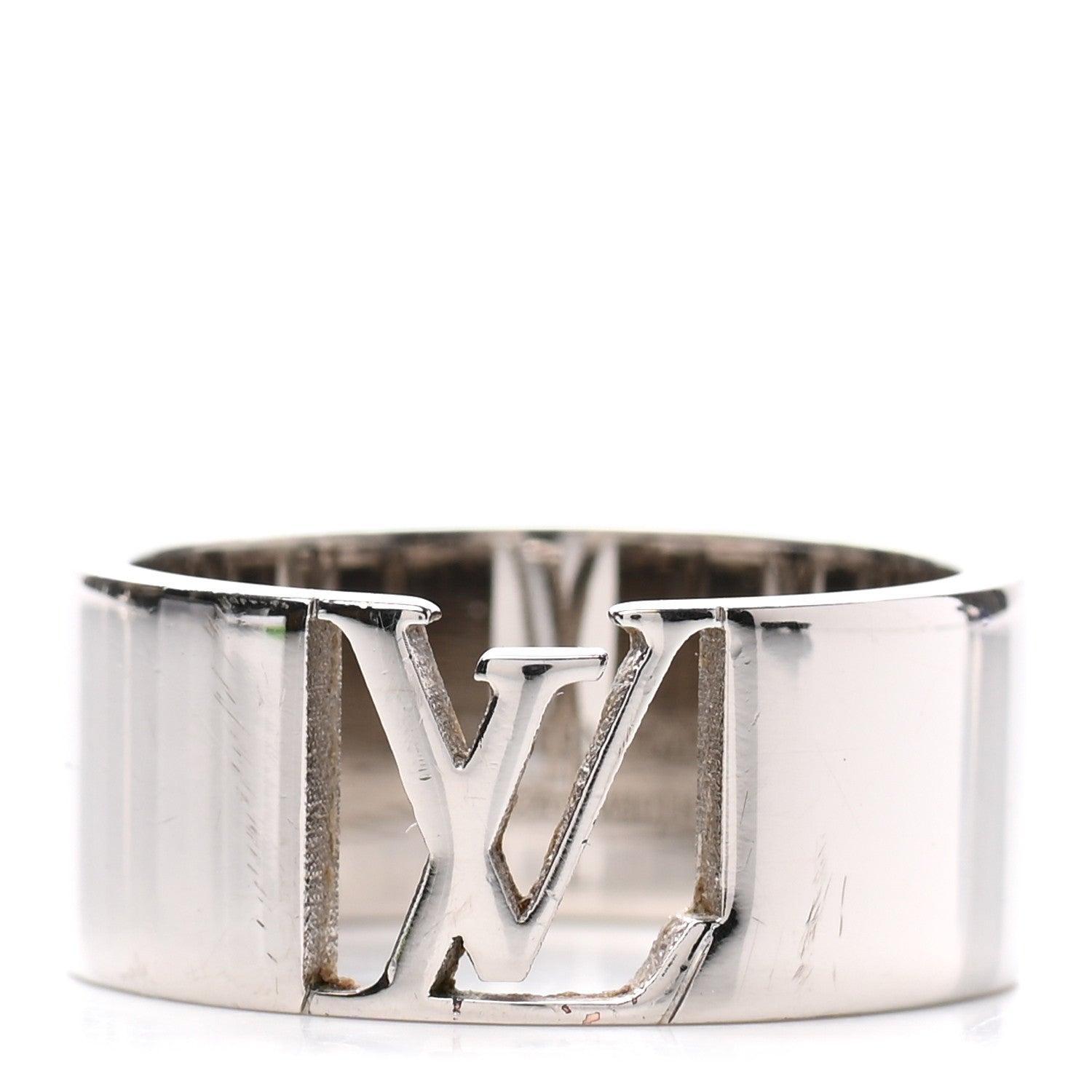 LOUIS VUITTON O97 リング LVロゴ シルバー Louis Vuitton Metal LV Signature Logo Ring L Silver 1036326