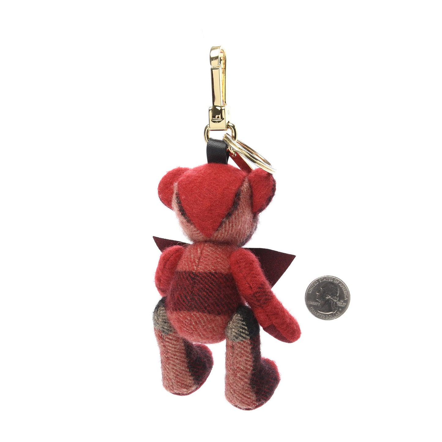 Cashmere Check Thomas Bear Bag Charm Parade Red
