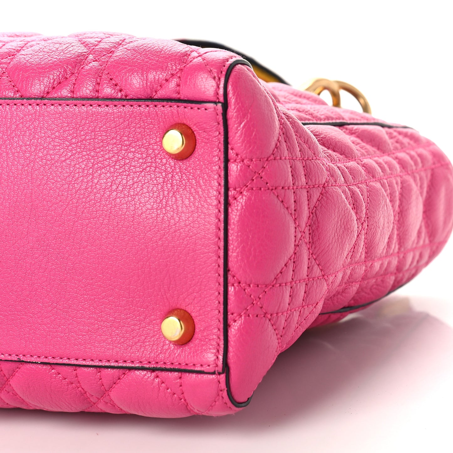 Goatskin Cannage Medium Lady Dior Fuchsia