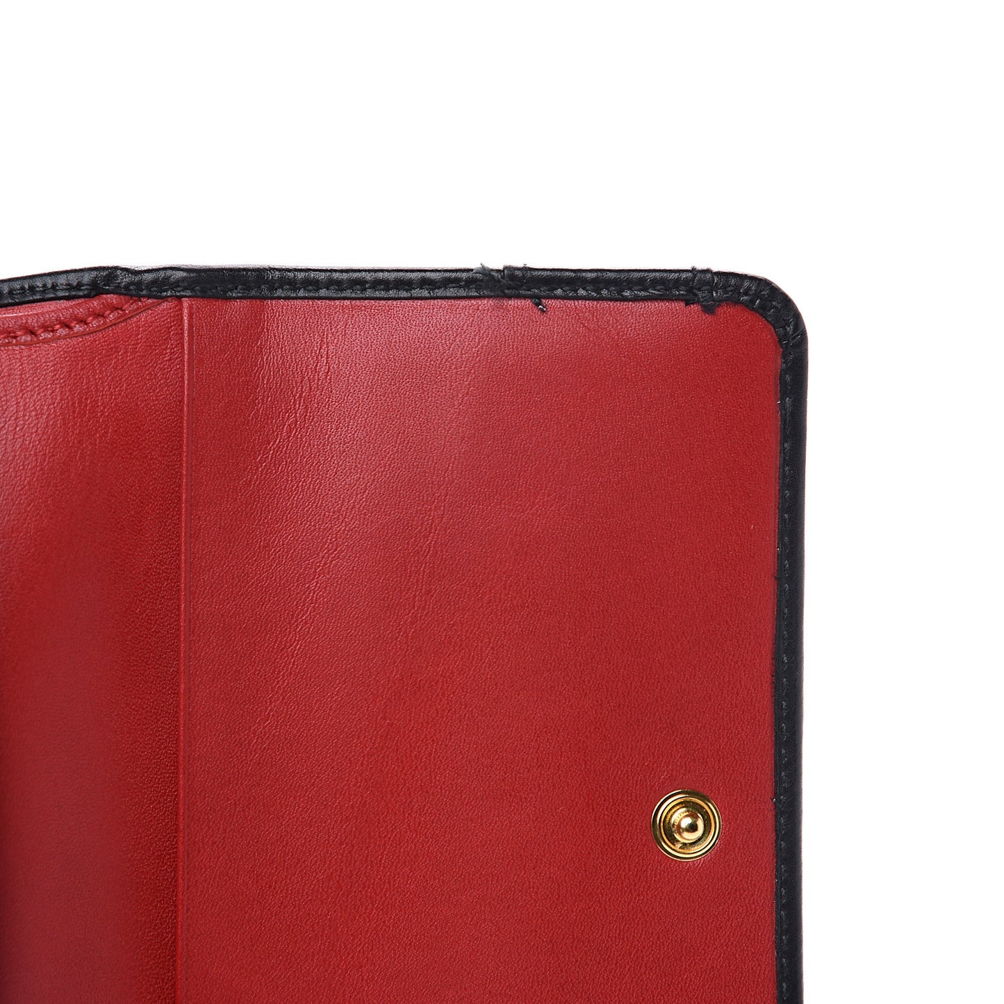Soft Calfskin Strip Tri-Fold Compact Wallet Black
