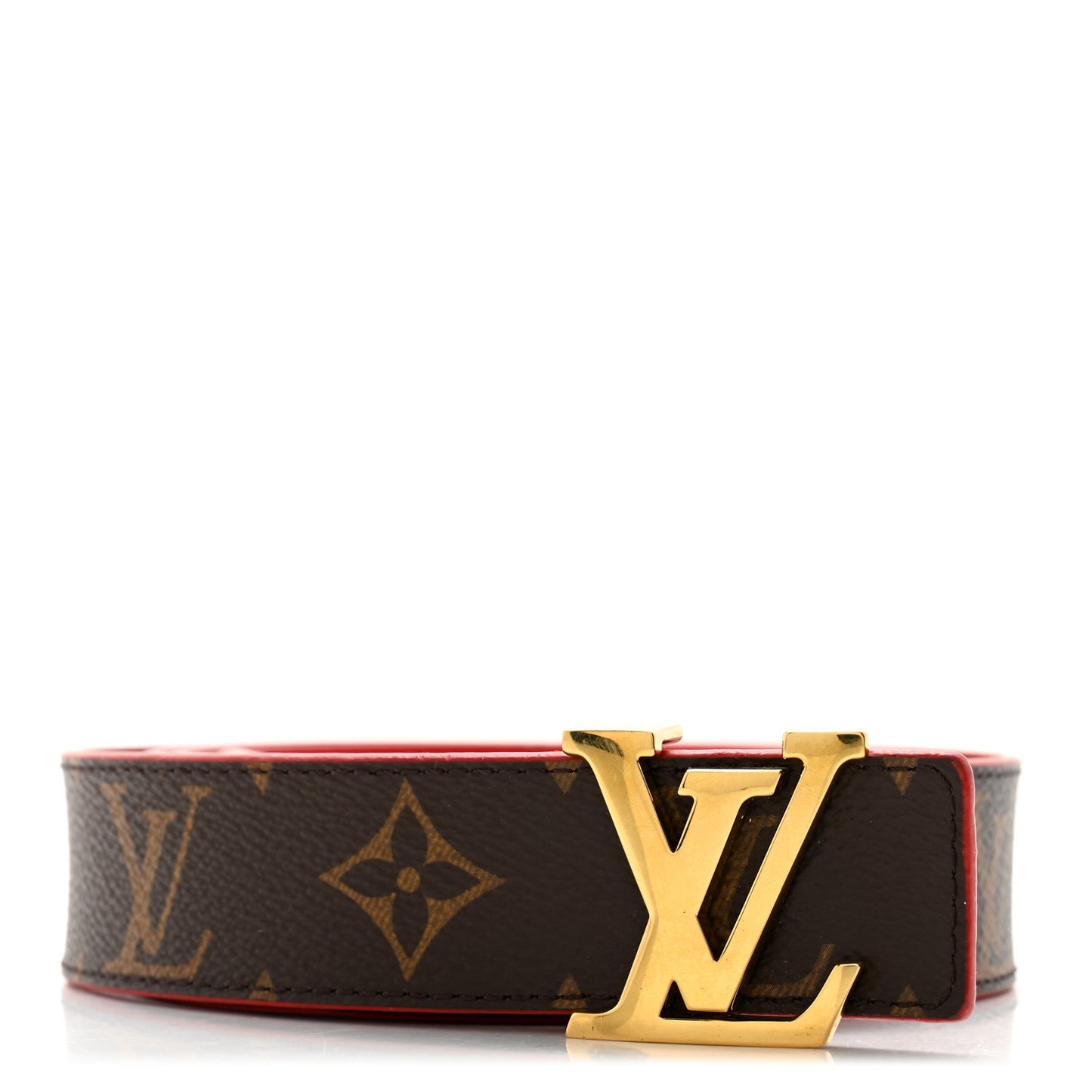Monogram 30mm LV Initiales Reversible Belt 95 38 Coquelicot