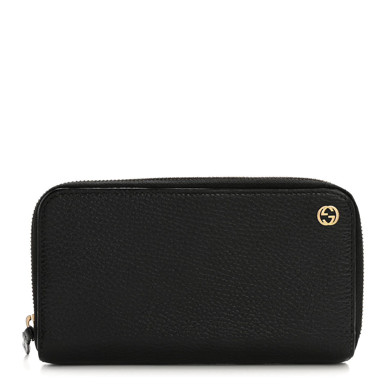 グッチ→ Gucci Dollar Calfskin GG Zip Around Wallet Black 1875329