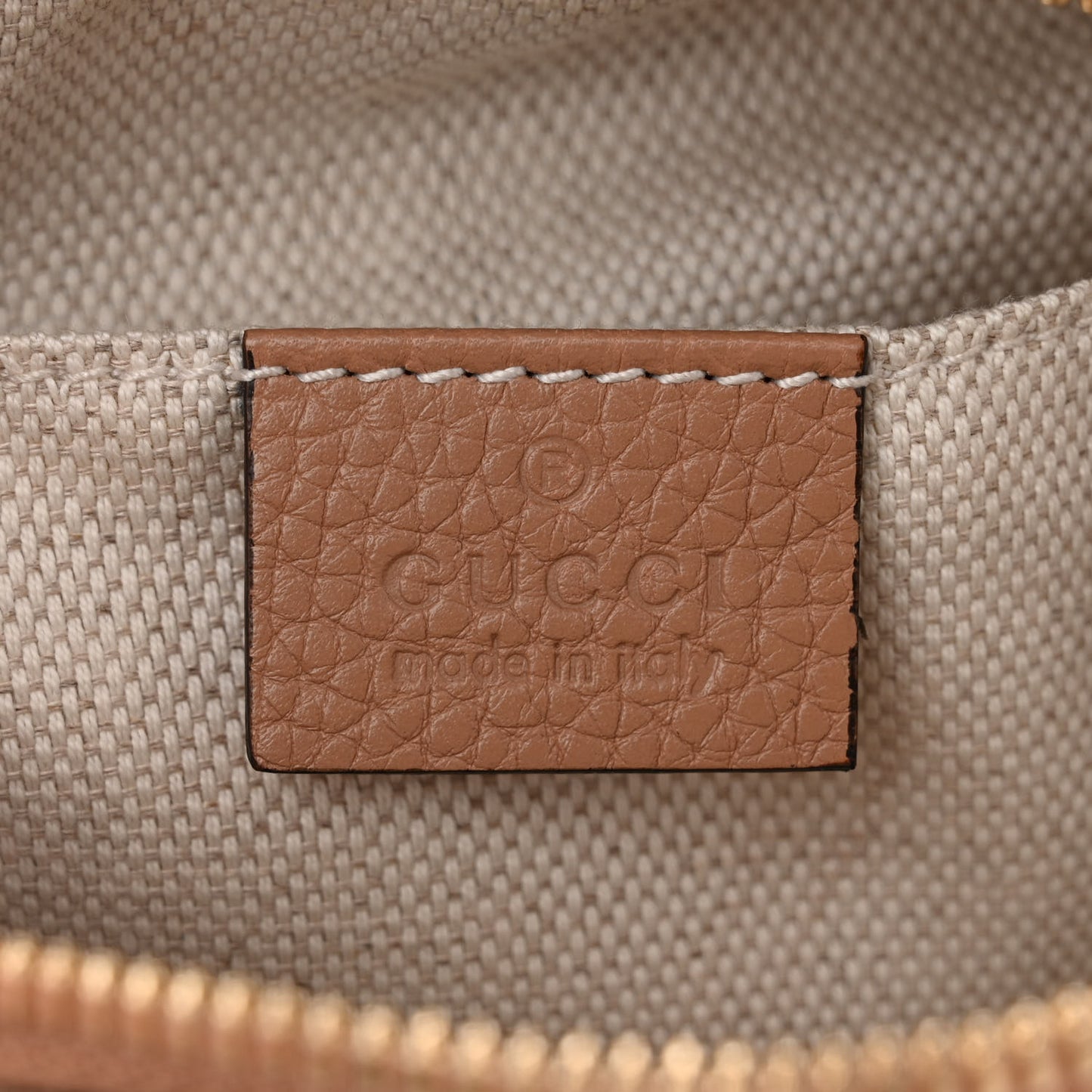 Pebbled Calfskin Small Soho Disco Bag Camelia