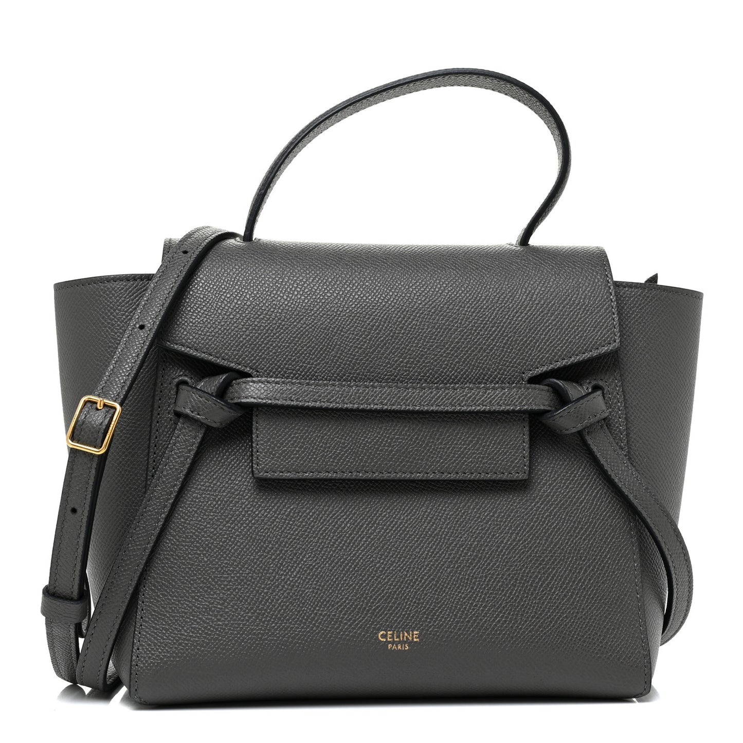 Baby Grained Calfskin Micro Belt Bag Grey