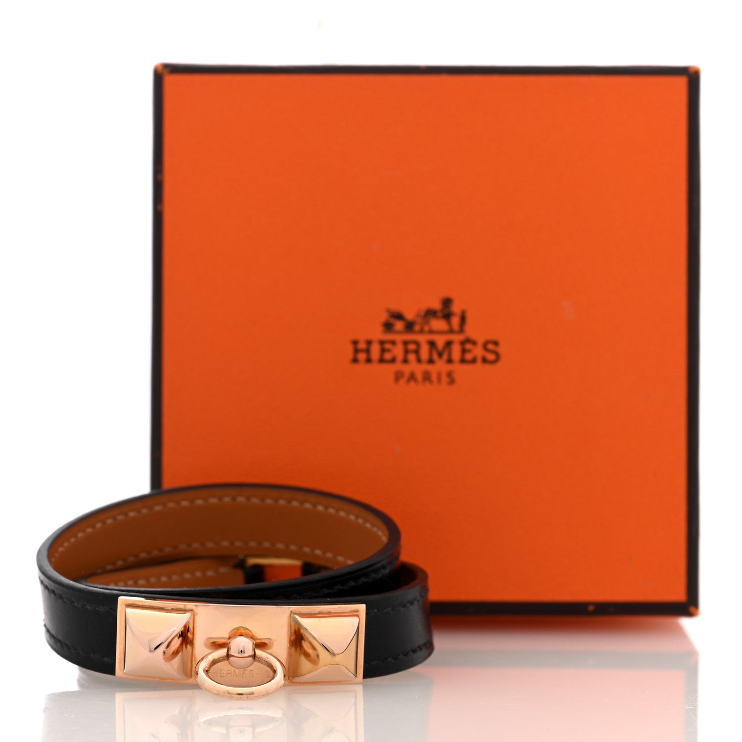 Hermes Box Rivale Double Tour Bracelet T2 Black 6 of 6