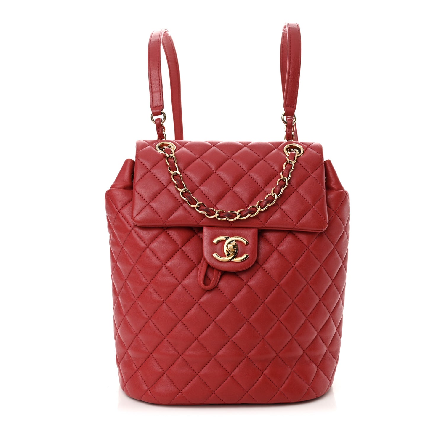 Lambskin Quilted Small Urban Spirit Backpack Red