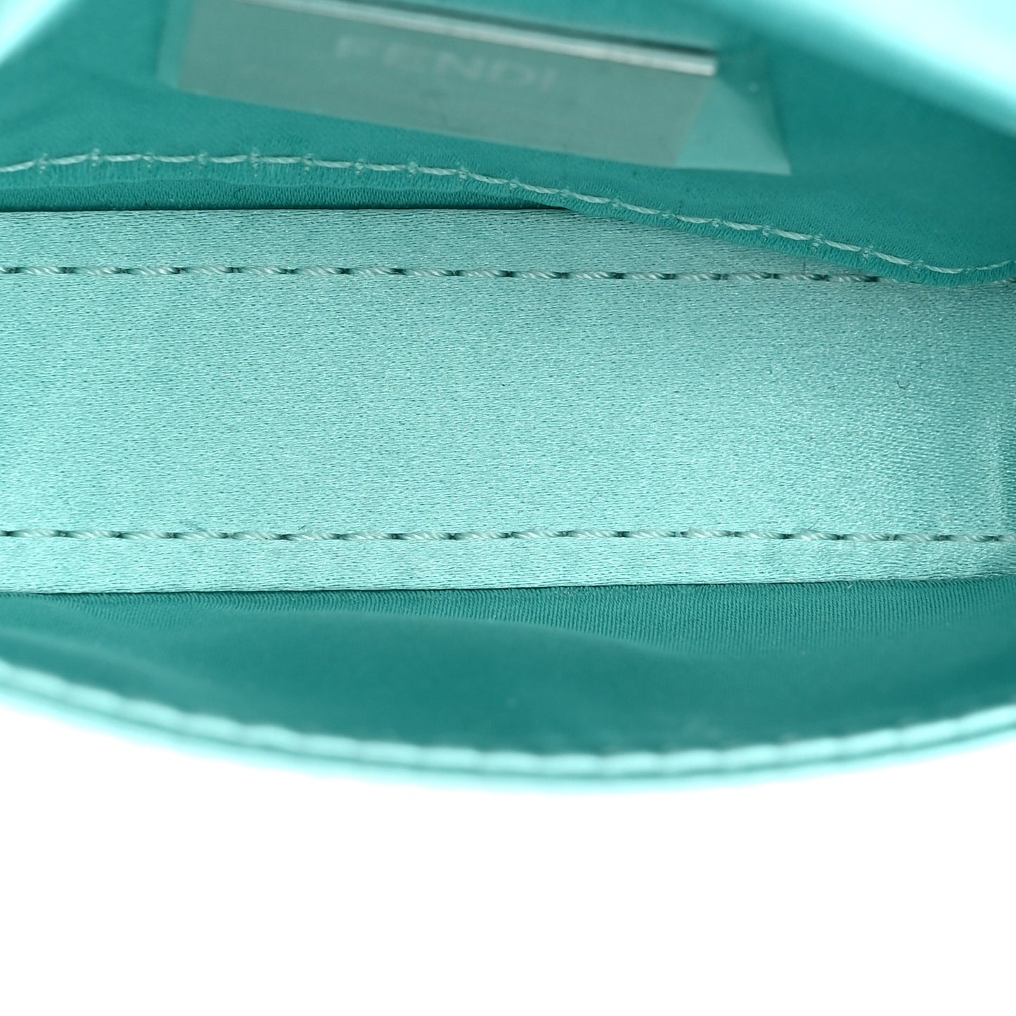 X TIFFANY Satin Silk Sterling Silver Nano Maxi Buckle Baguette Tiffany Blue