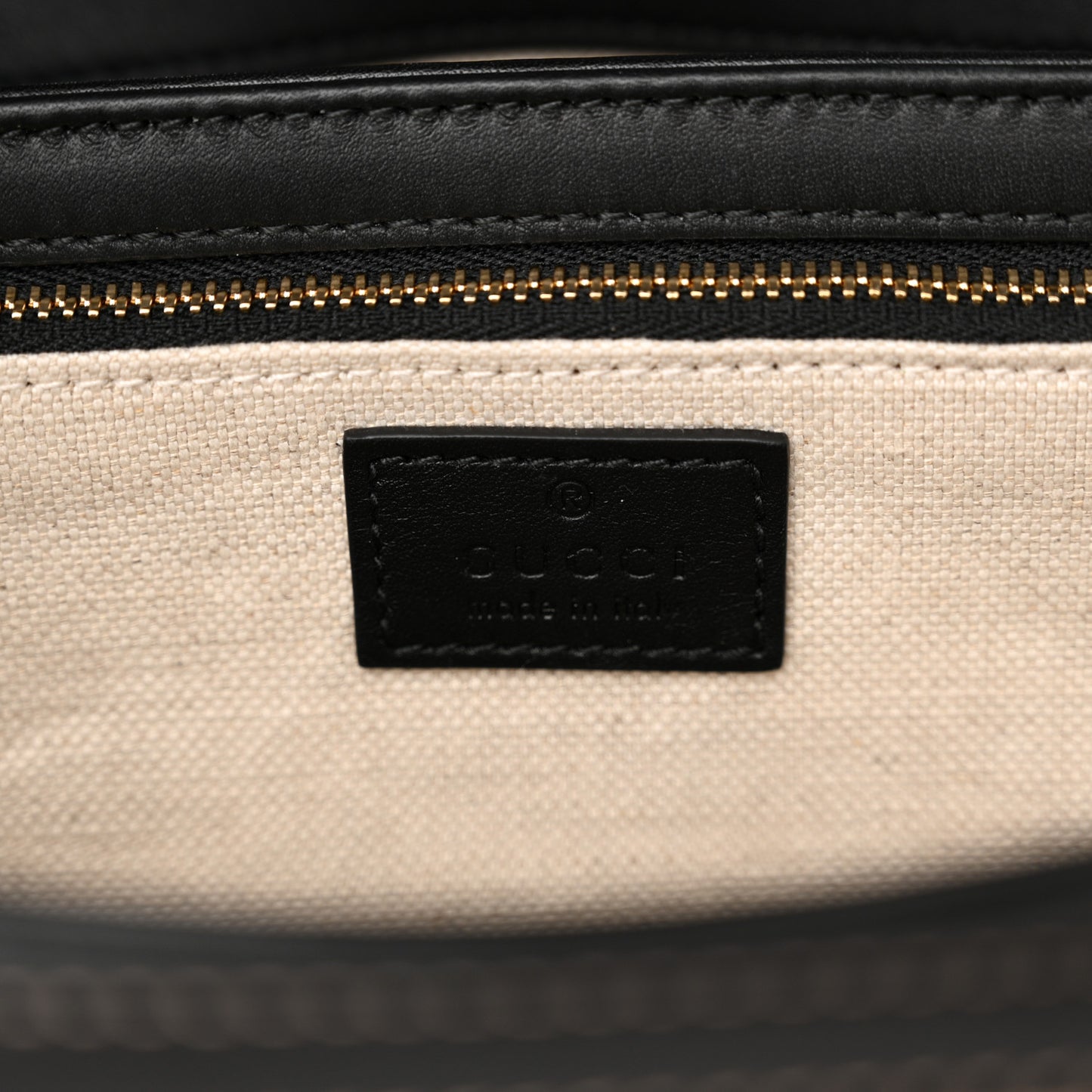 GG Supreme Monogram Horsebit 1955 Soft Small Shoulder Bag Beige Black