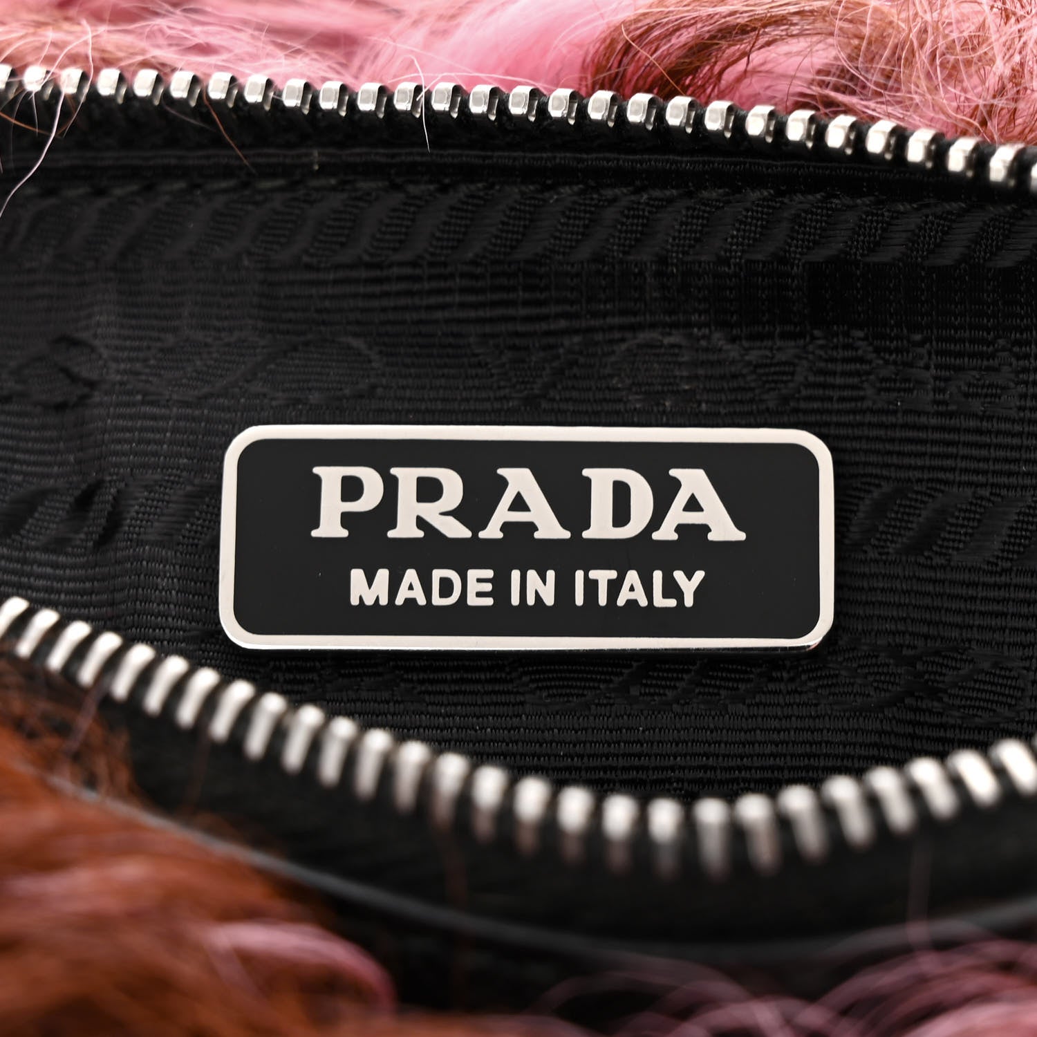 Prada Montone Shearling Chain Bag Begonia Cammello 6 of 11