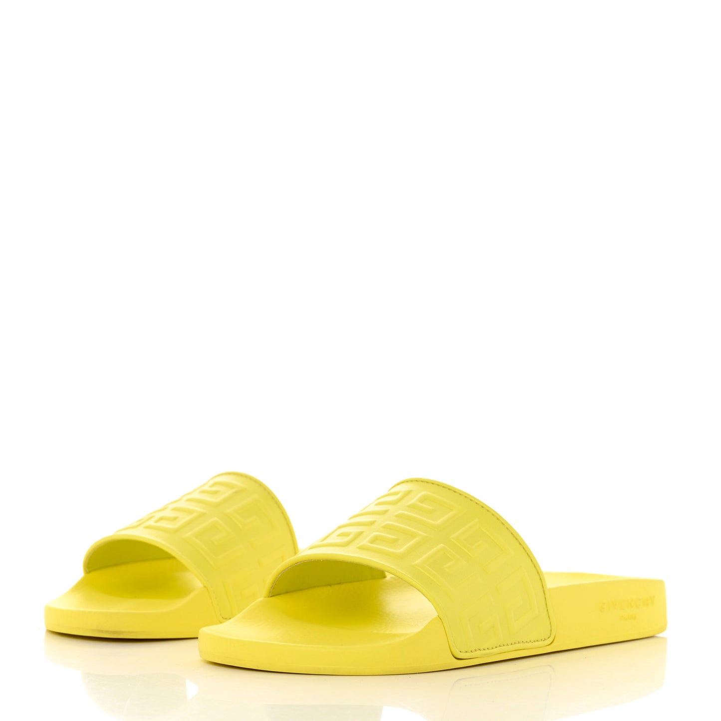 Rubber Logo 4G Pool Slide Sandals 38 Fluo Yellow