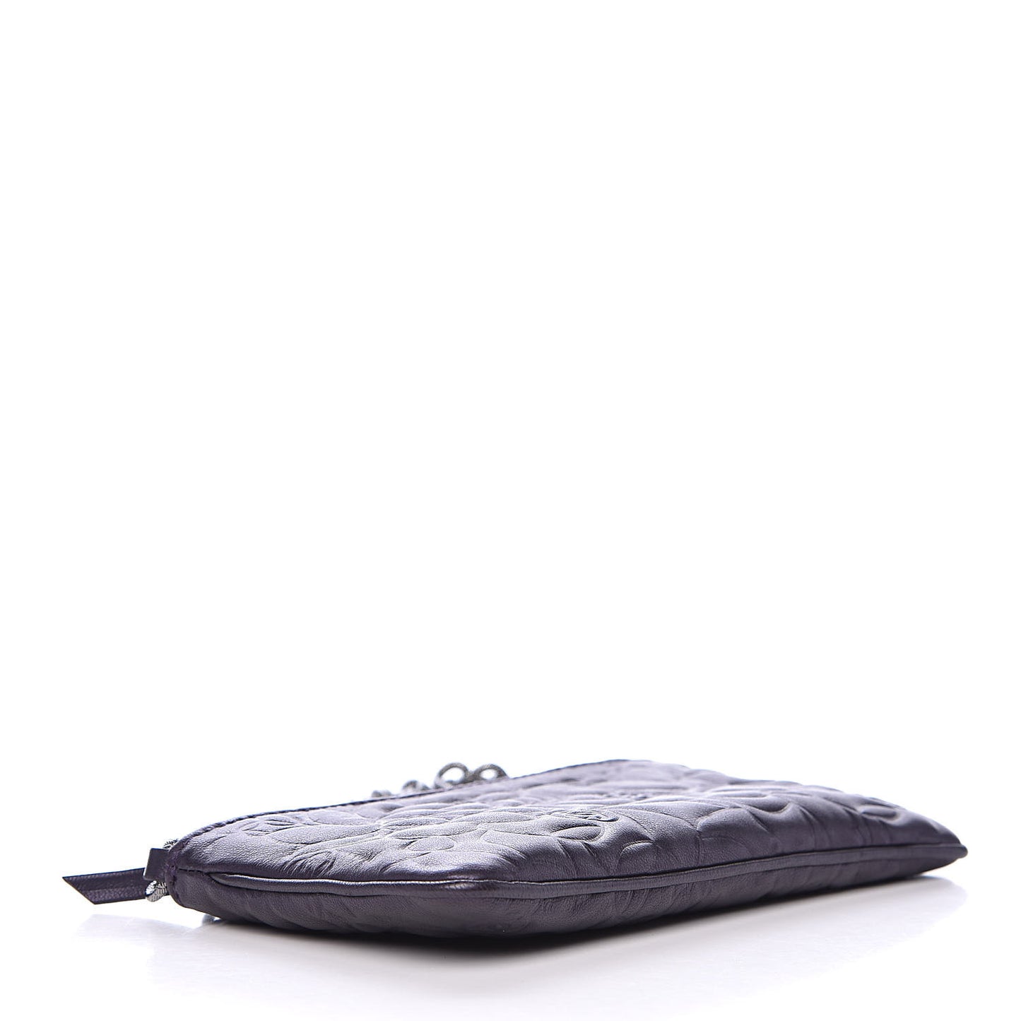 Lambskin Camellia Evening Bag Purple