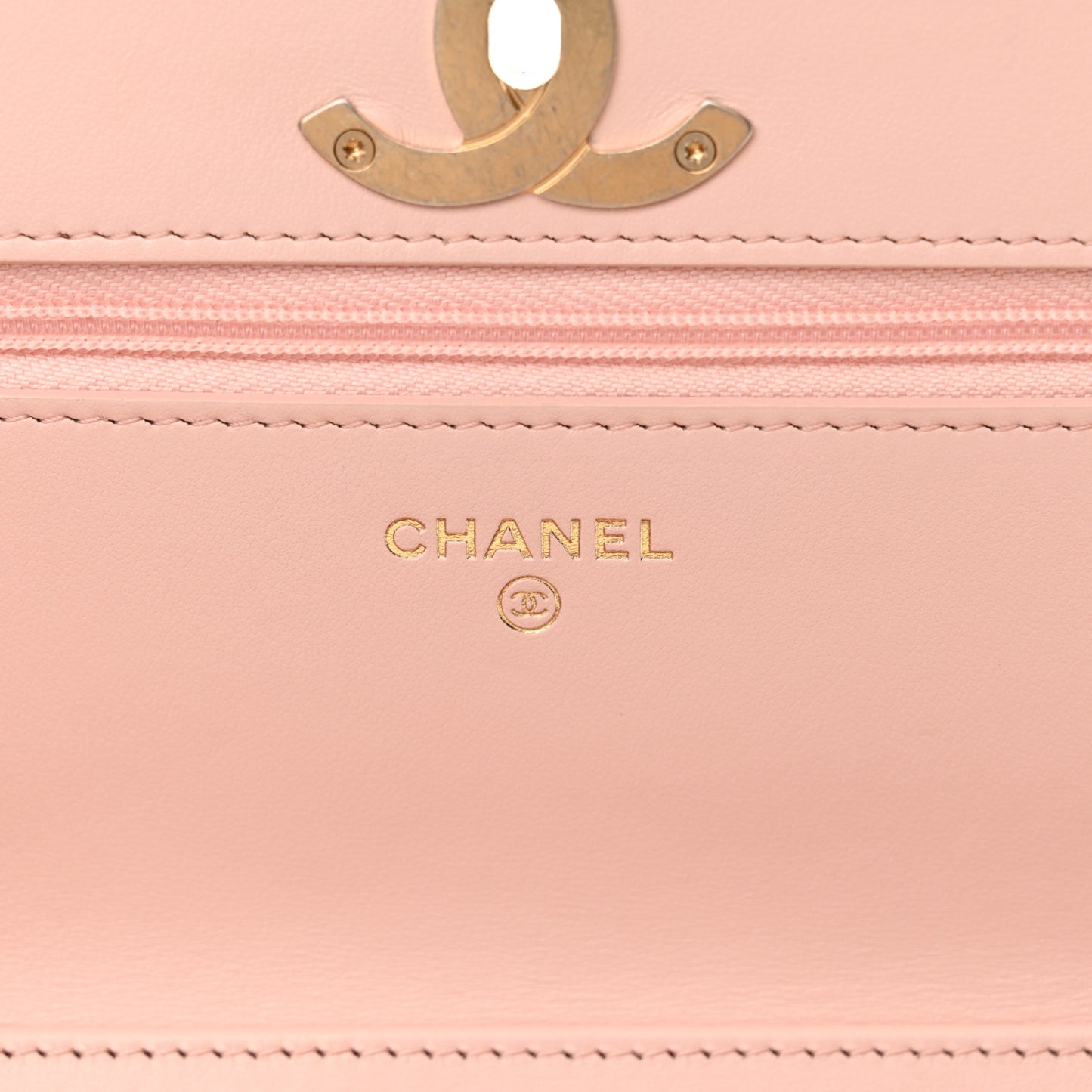 Caviar Quilted Camellia Wallet On Chain WOC Light Pink