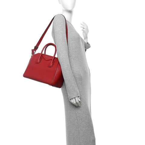 Sugar Goatskin Small Antigona Vermillon