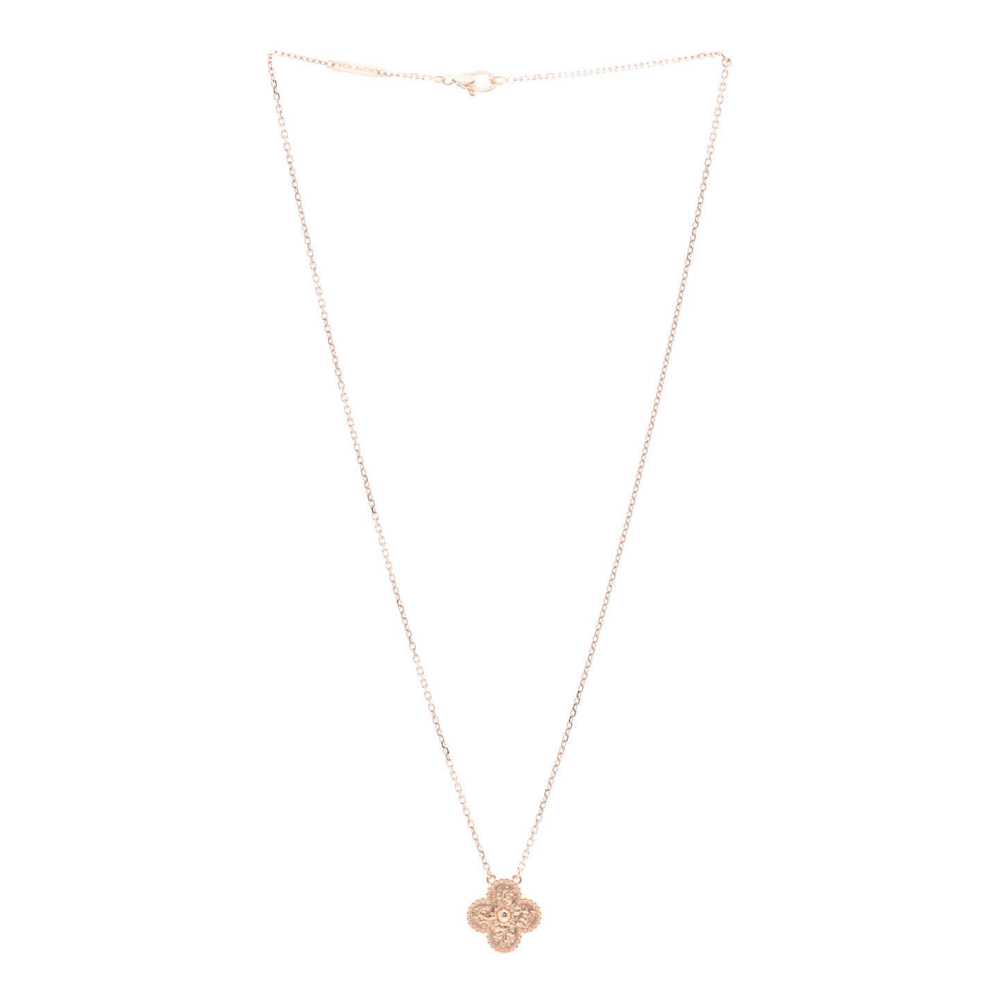 18K Rose Gold Vintage Alhambra Pendant Necklace
