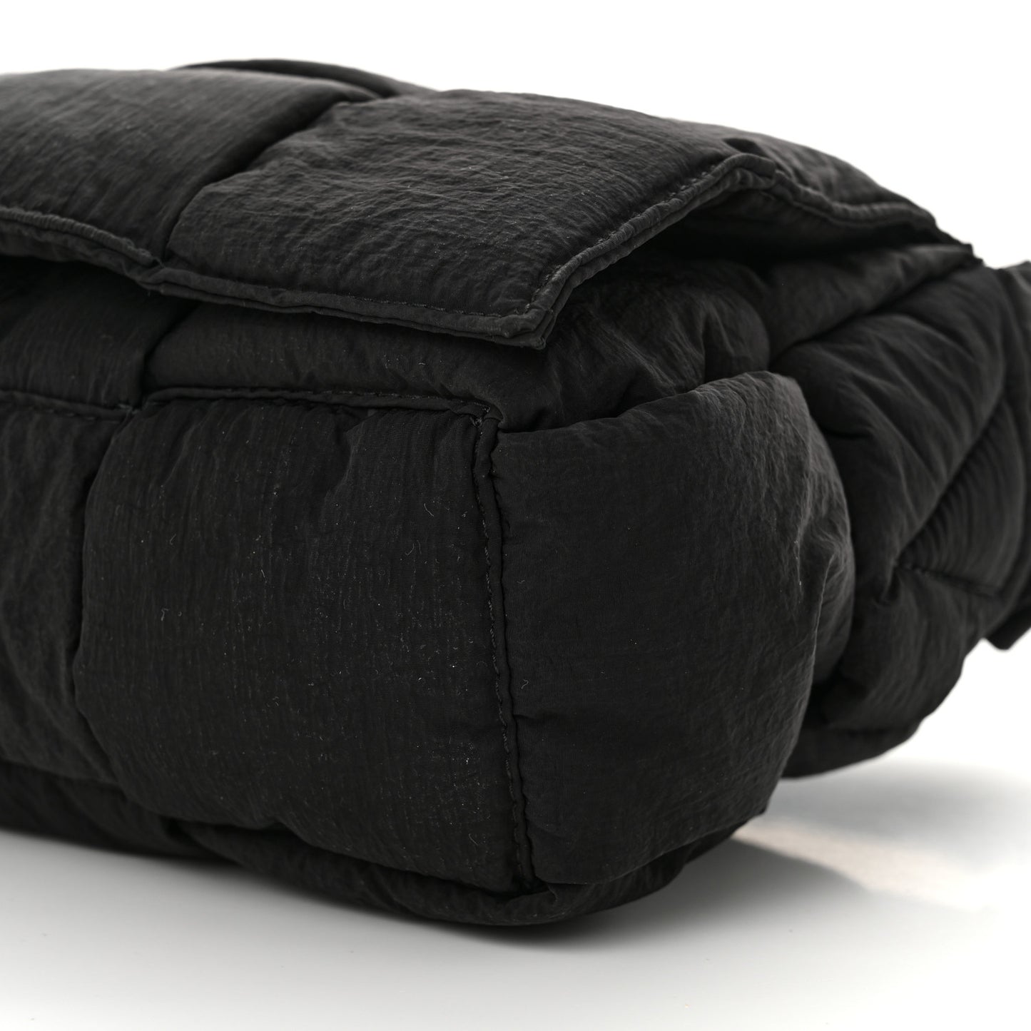 Nylon Intrecciato Padded Tech Cassette Bag Black