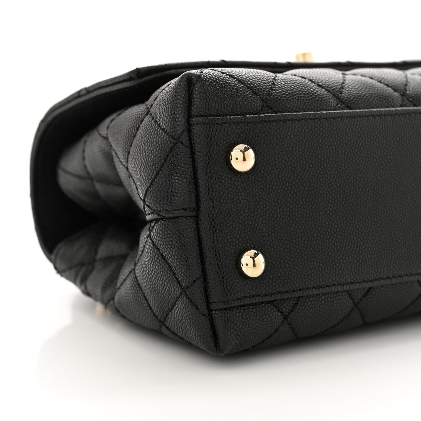 Caviar Quilted Mini Coco Handle Flap Black