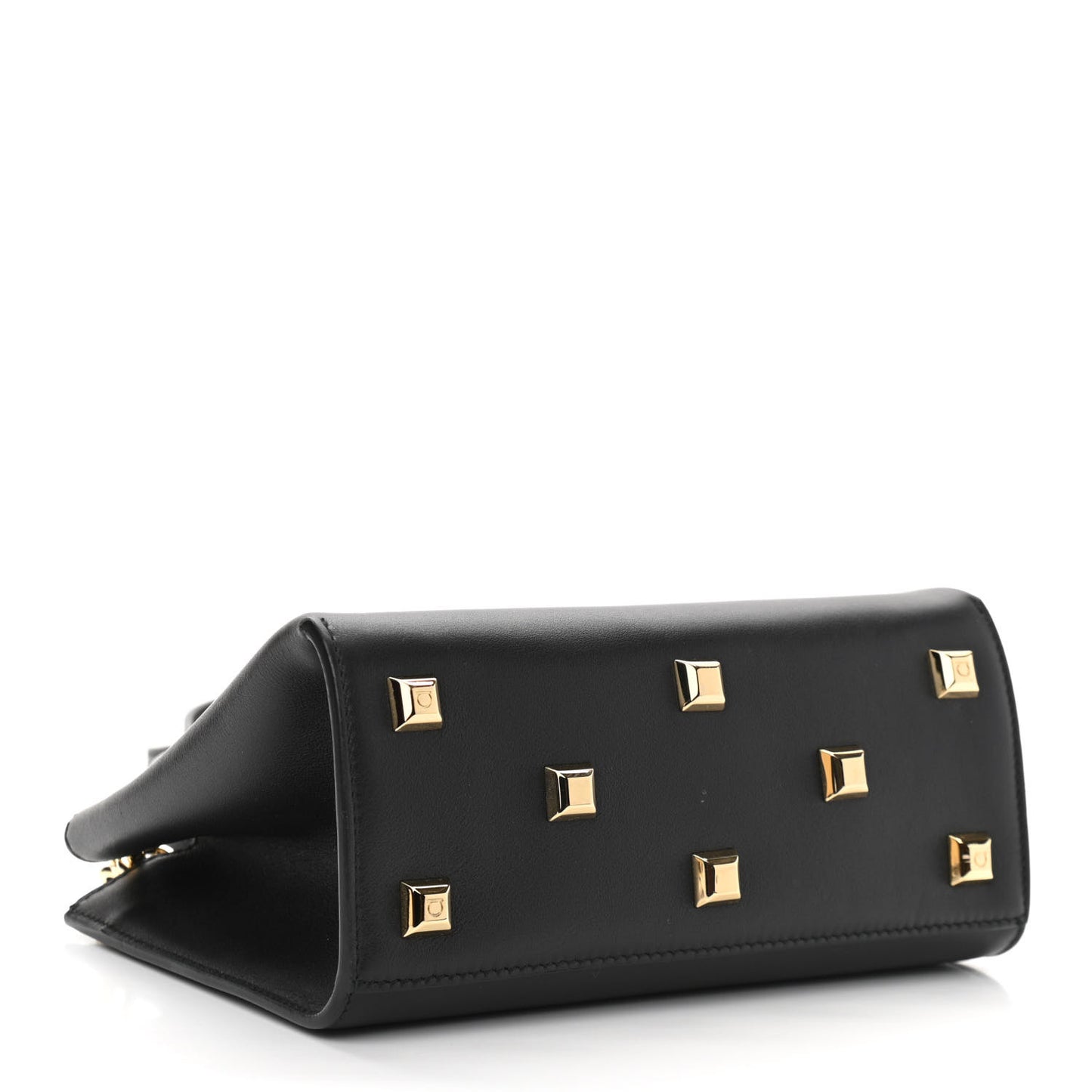 Calfskin Small The Studio Box Bag Black