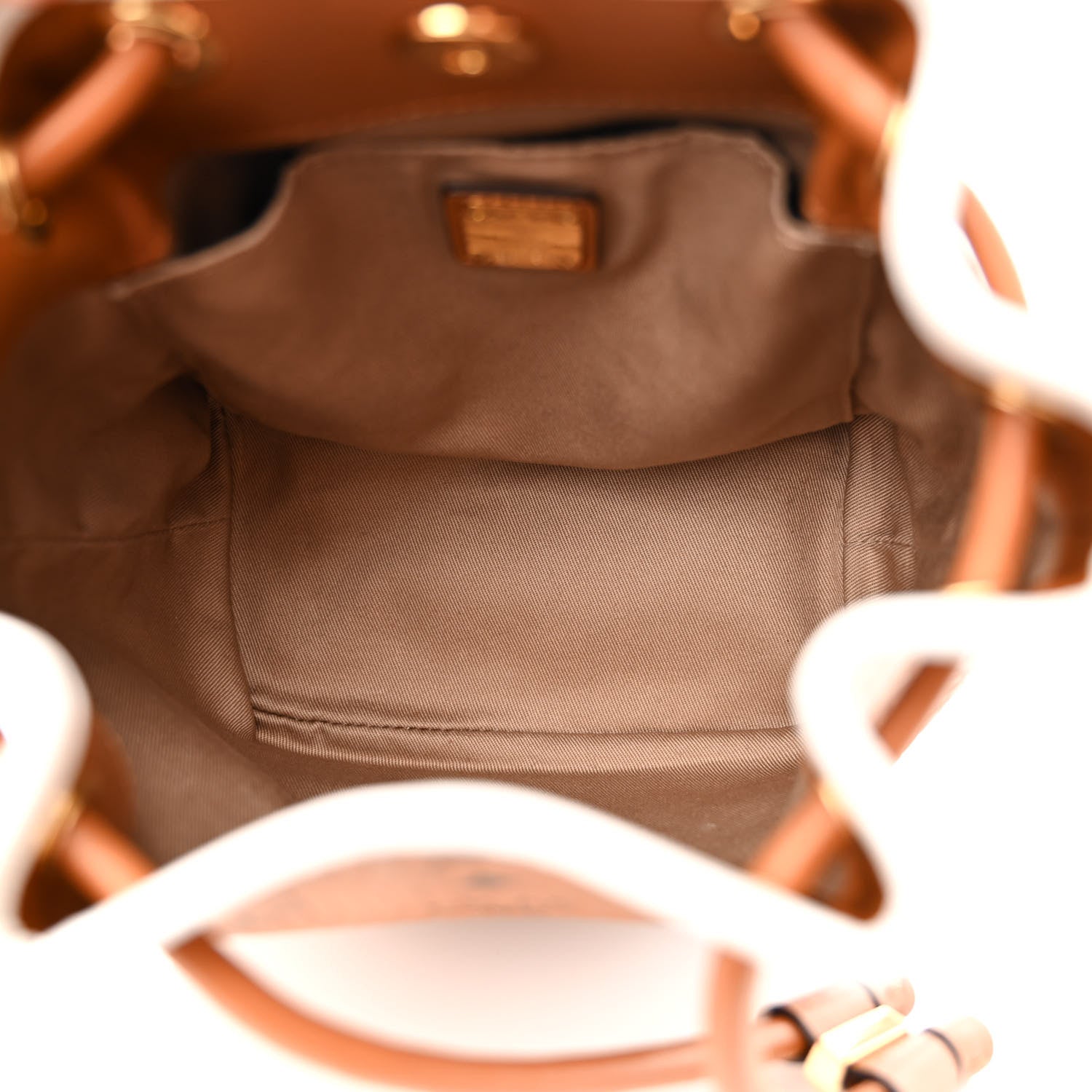 MCM Visetos Zoo Rabbit Drawstring Bucket Bag Cognac 7 of 10
