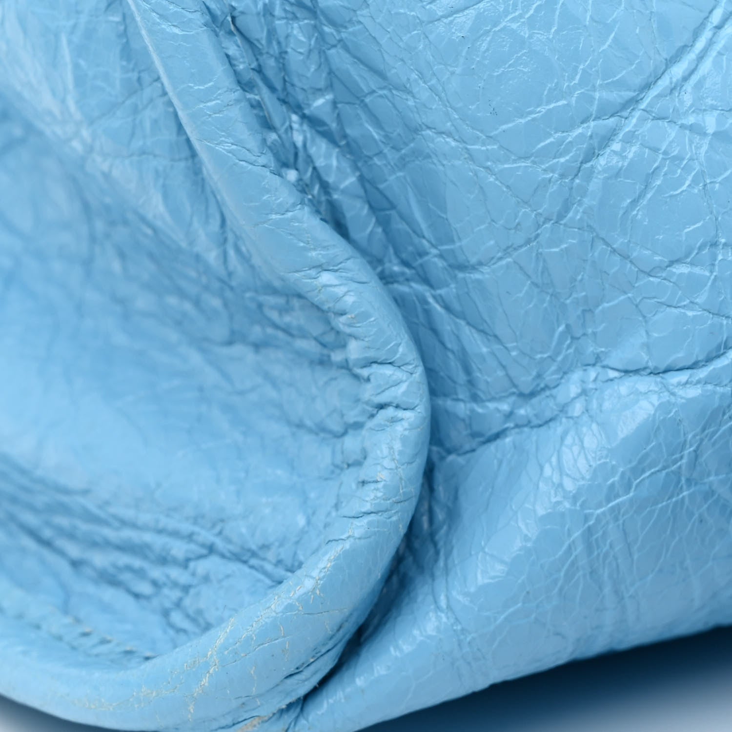 Balenciaga Agneau Classic Silver Hardware Mini City Logo Strap Baby Blue Black 12 of 14