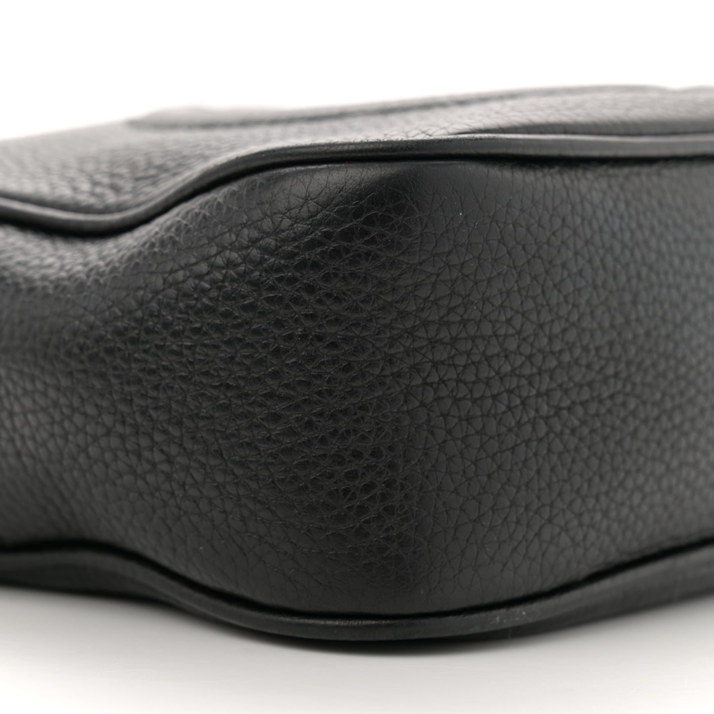 Pebbled Calfskin Small Soho Disco Bag Black