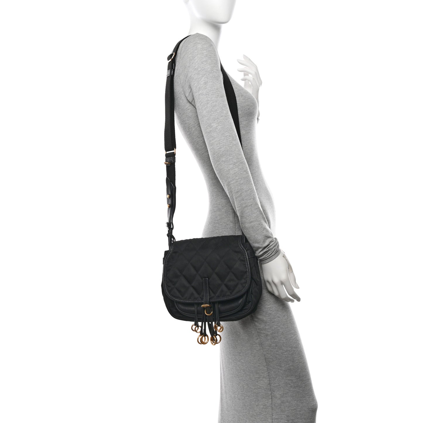 Nylon Calf Corsaire Bag Black