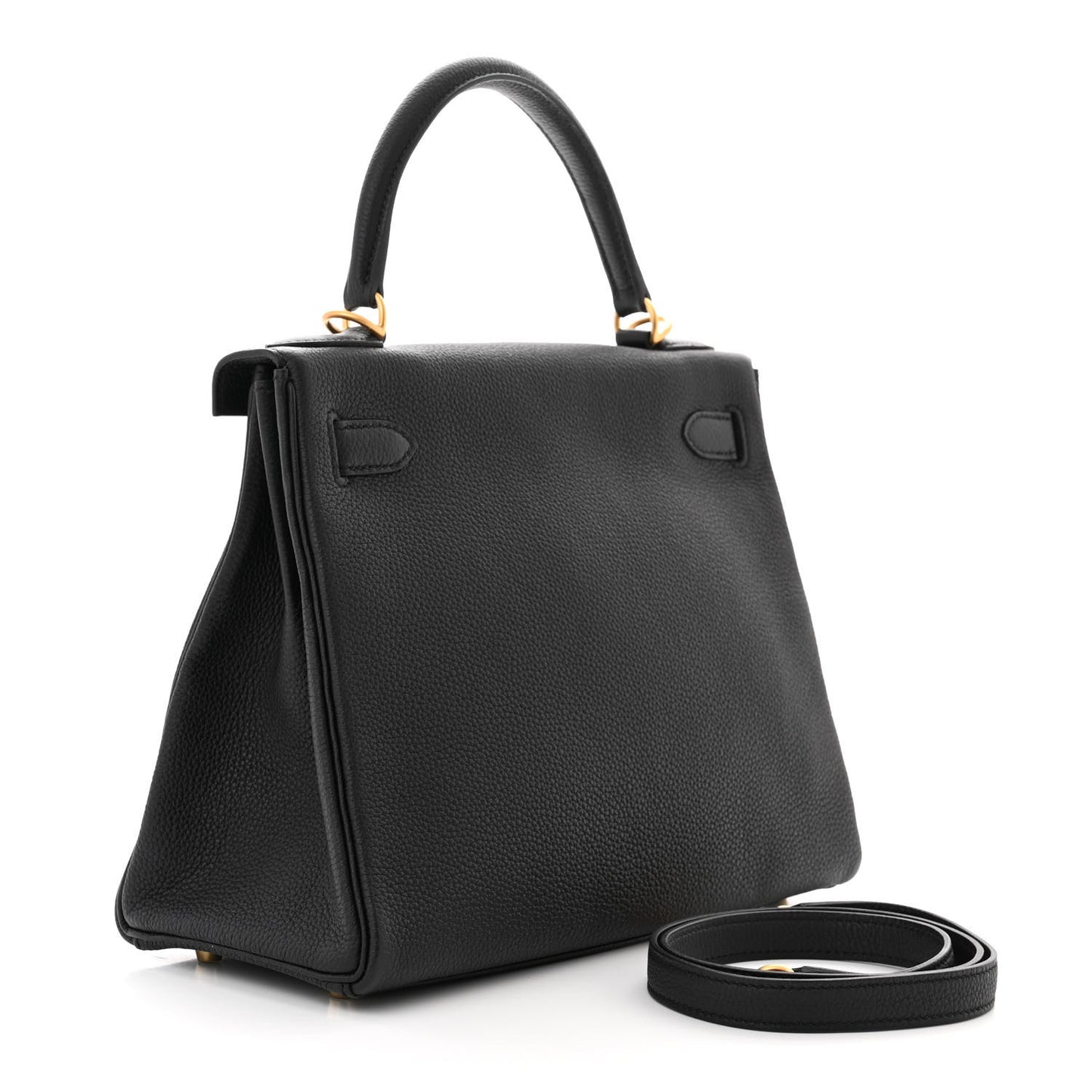 Togo Horseshoe Kelly Retourne 28 Black Vert Fonce