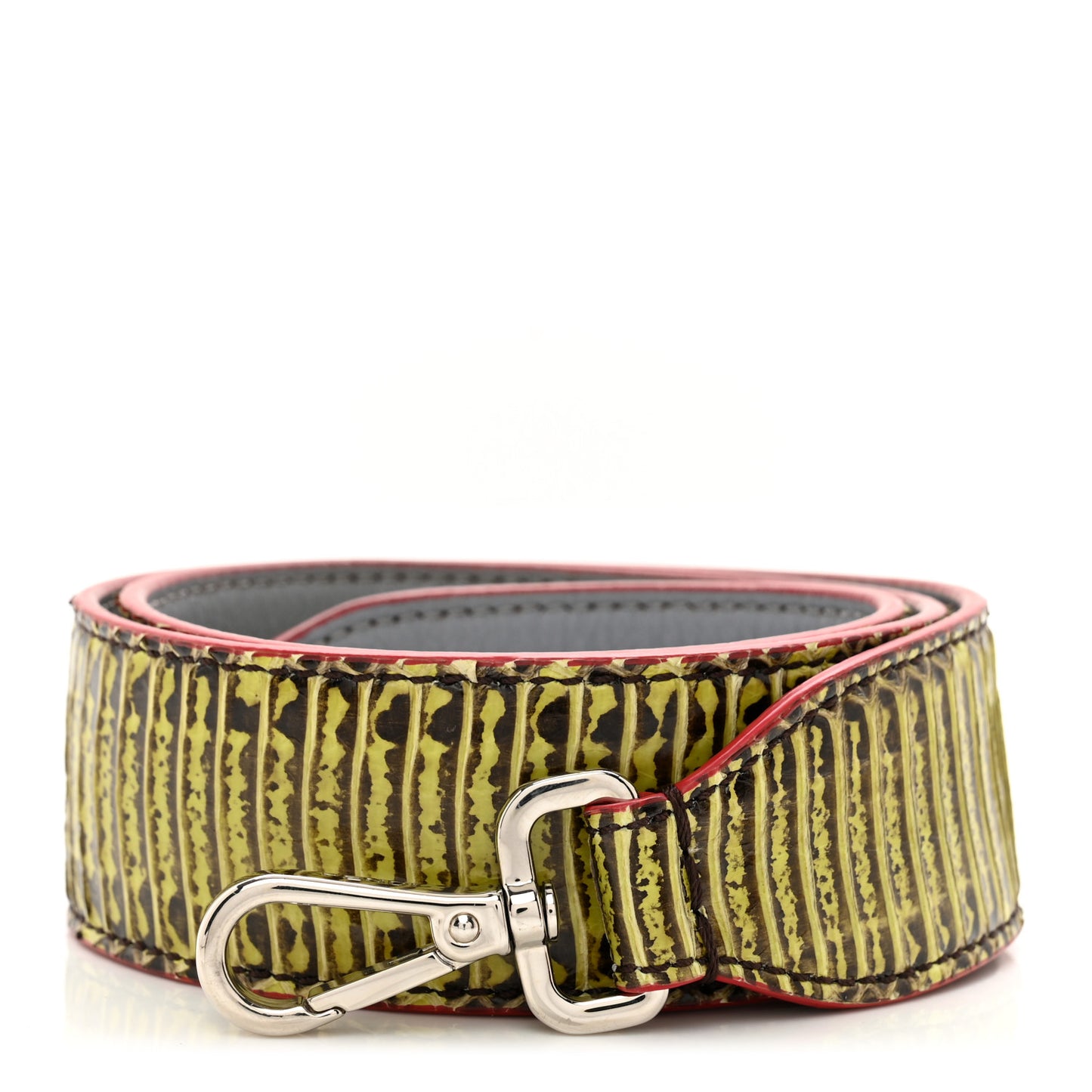 Elaphe Vitello Dolce Strap You Verde Acido Ardesia