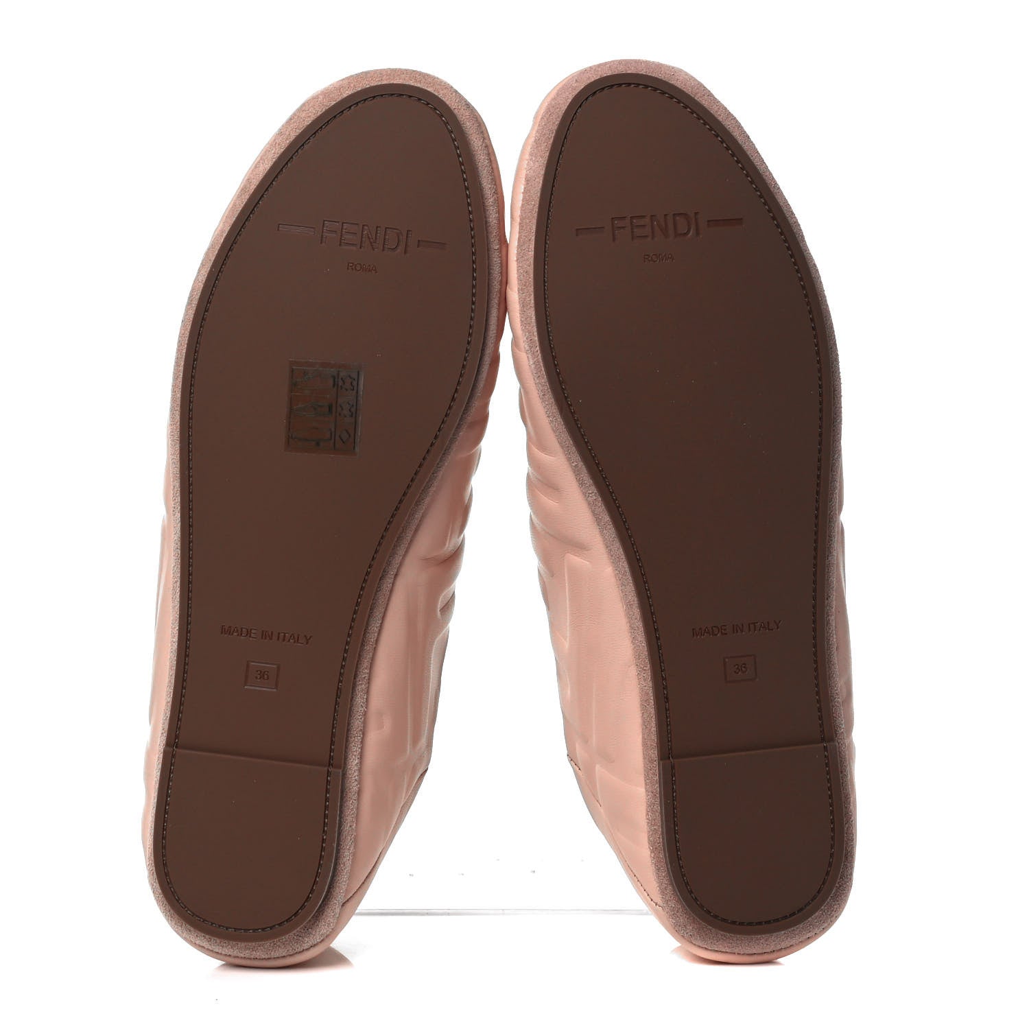 Fendi Nappa FF Embossed Slippers 36 Rosa Quarzo 5 of 7