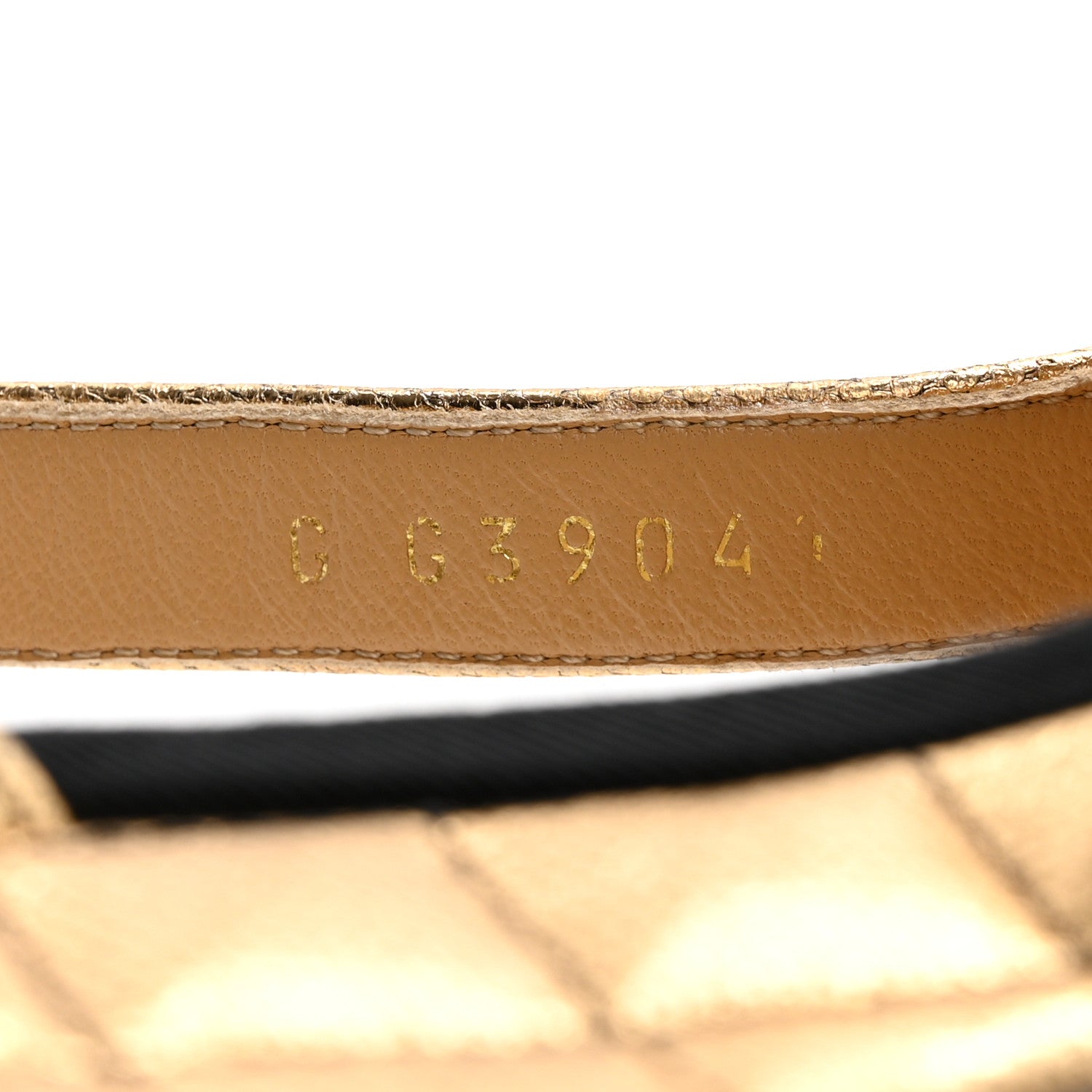 Chanel Laminated Goatskin Quilted Wedge Sandals 35 Gold 8 of 12