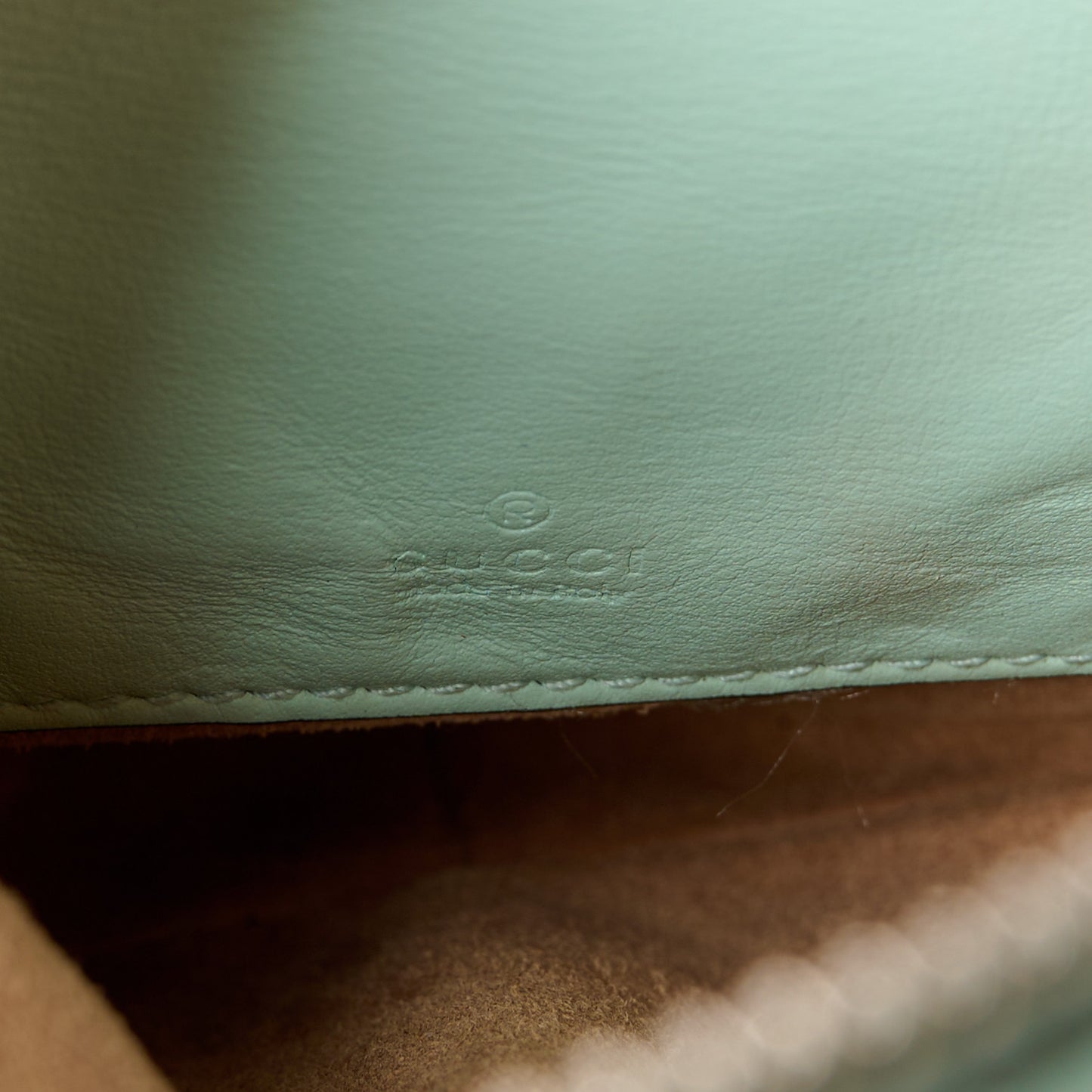 Calfskin Matelasse Mini GG Marmont Crossbody Bag Water Green