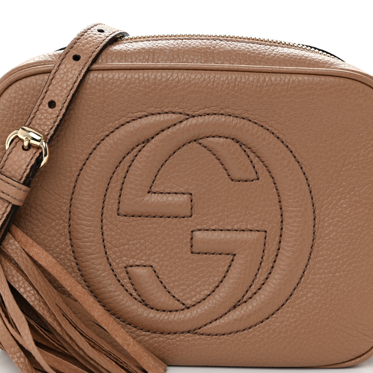 Pebbled Calfskin Small Soho Disco Bag Camelia