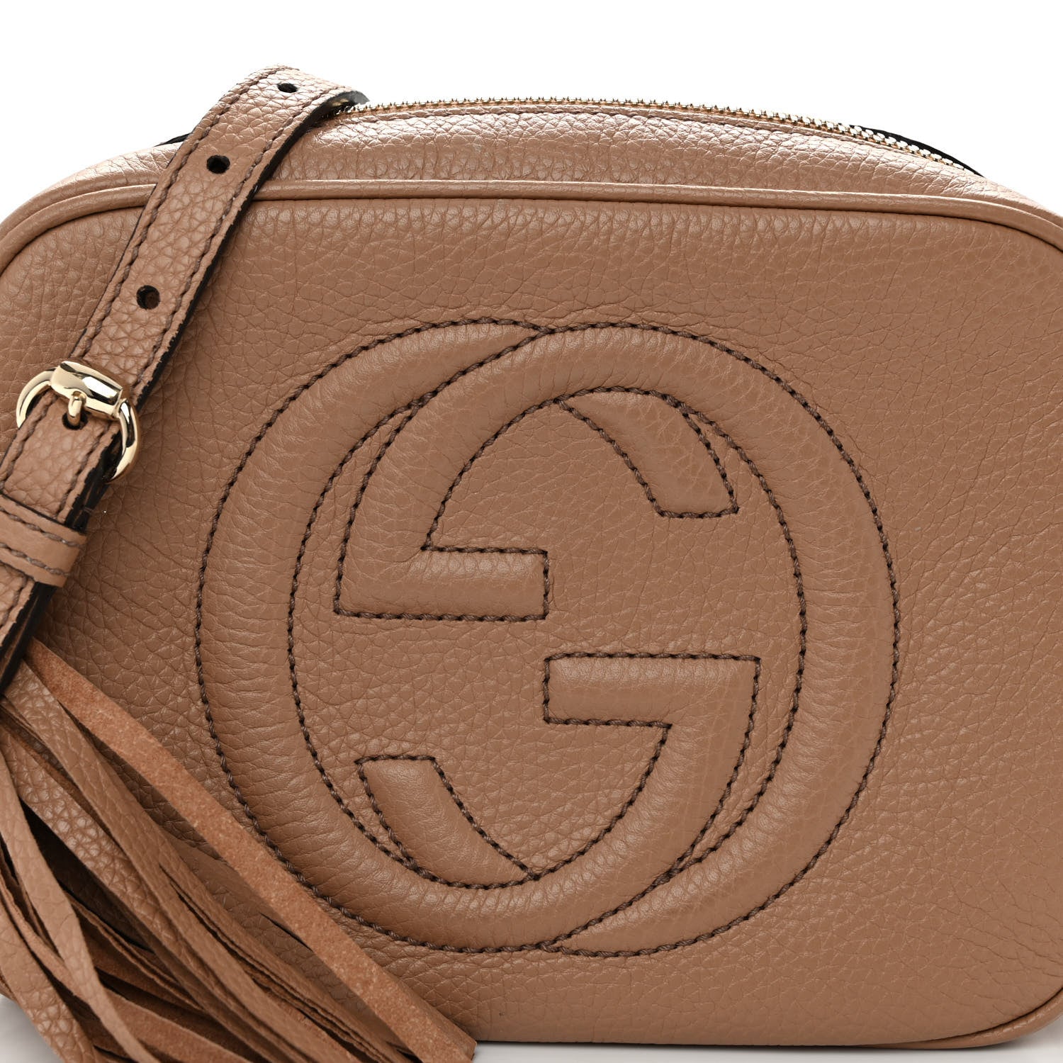 Gucci Pebbled Calfskin Small Soho Disco Bag Camelia 8 of 11