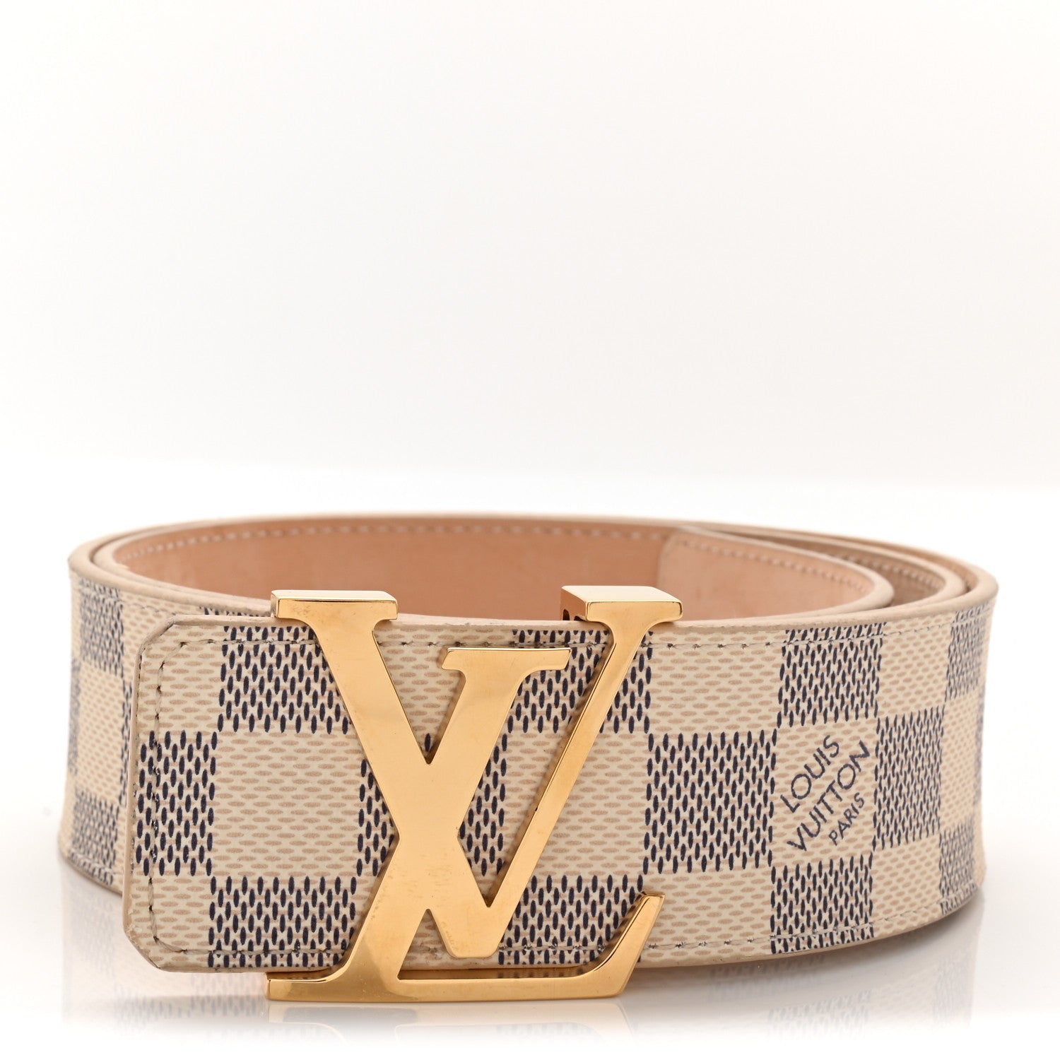 Louis Vuitton Damier Azur Ceinture 80 32 Belt Leather Gold Louis Vuitton Damier Azur LV Initiales 80 32 Belt 1826698  main image 4