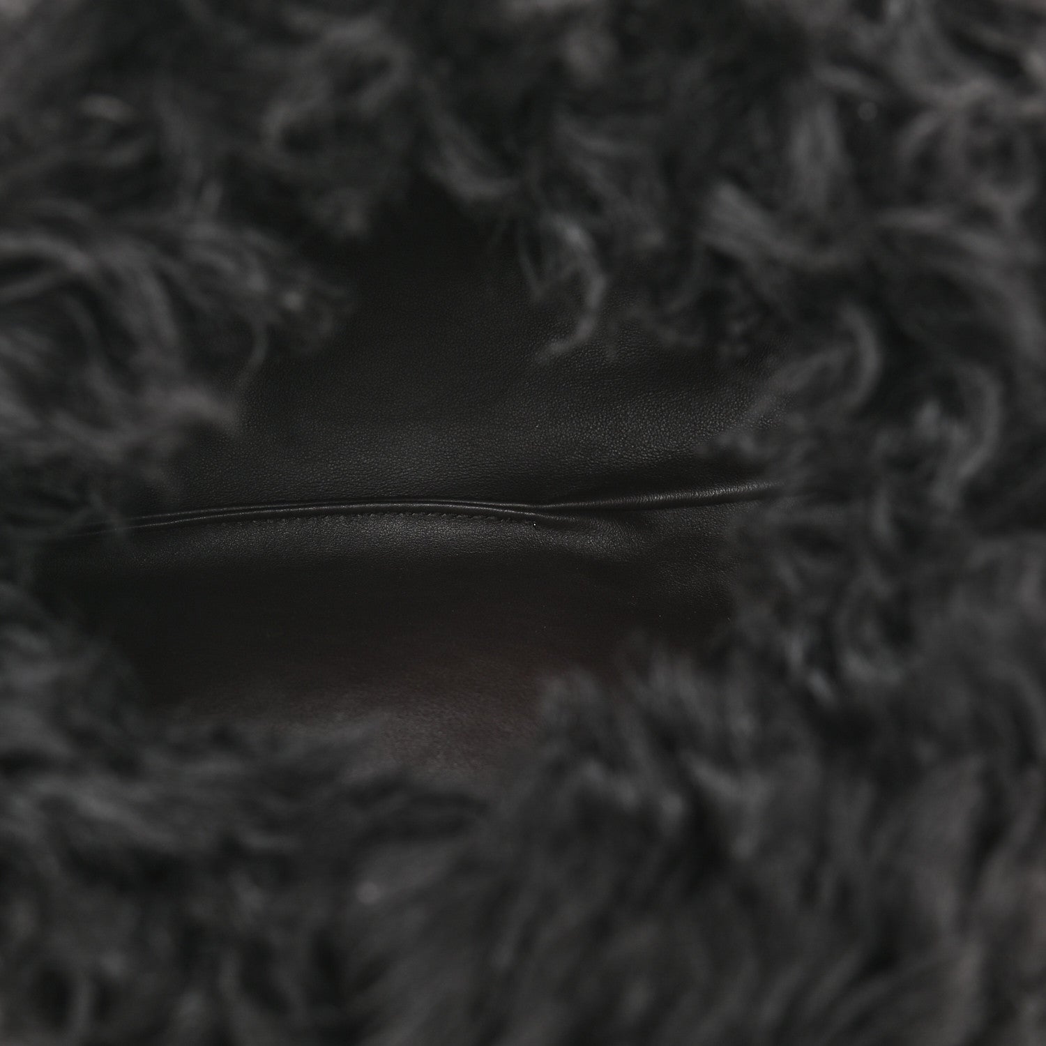 Bottega Veneta Shearling Lambskin The Pouch Chain Black 5 of 10
