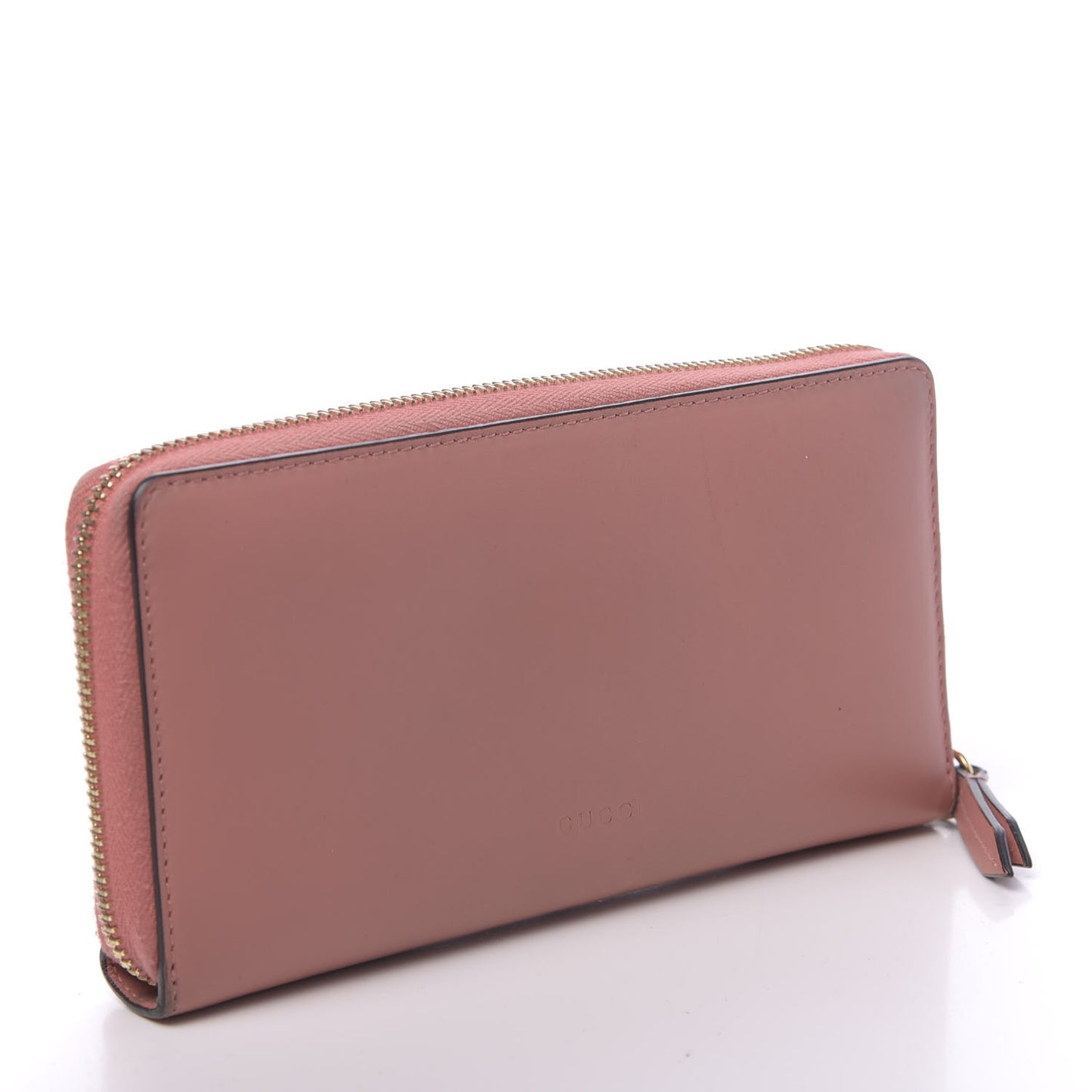 Lambskin GG Bow Zip Around Wallet Light Pink