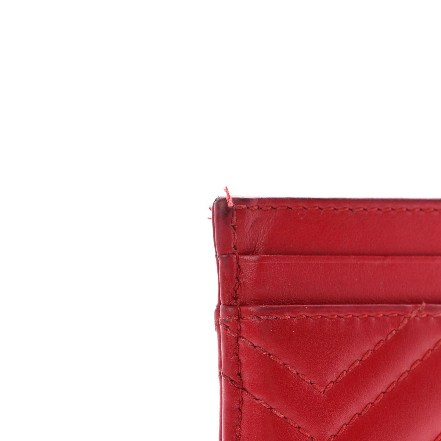 Calfskin Matelasse GG Marmont Card Holder Hibiscus Red