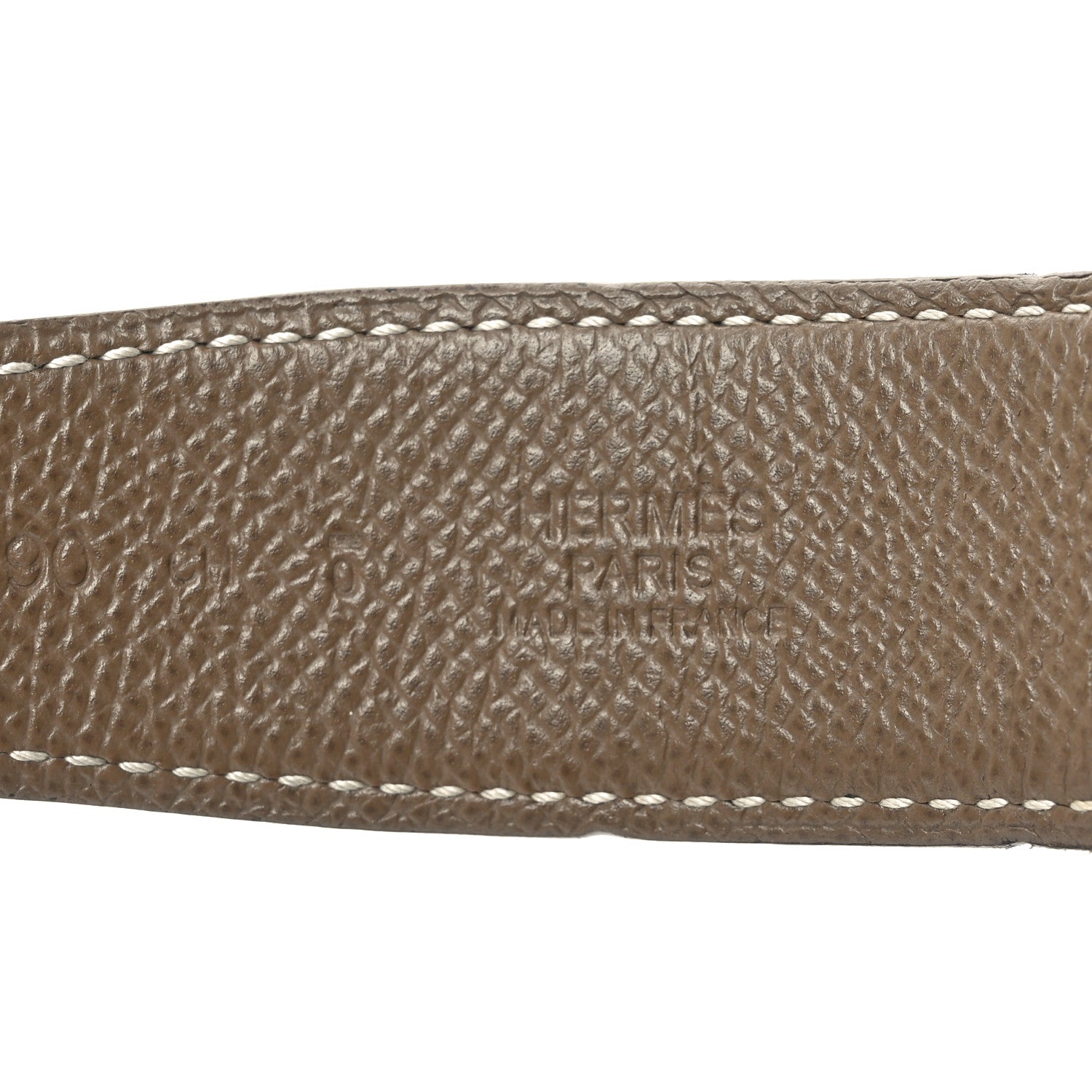 Hermes Epsom Swift 32mm Striee H Belt   90 36 Etoupe Black 5 of 6
