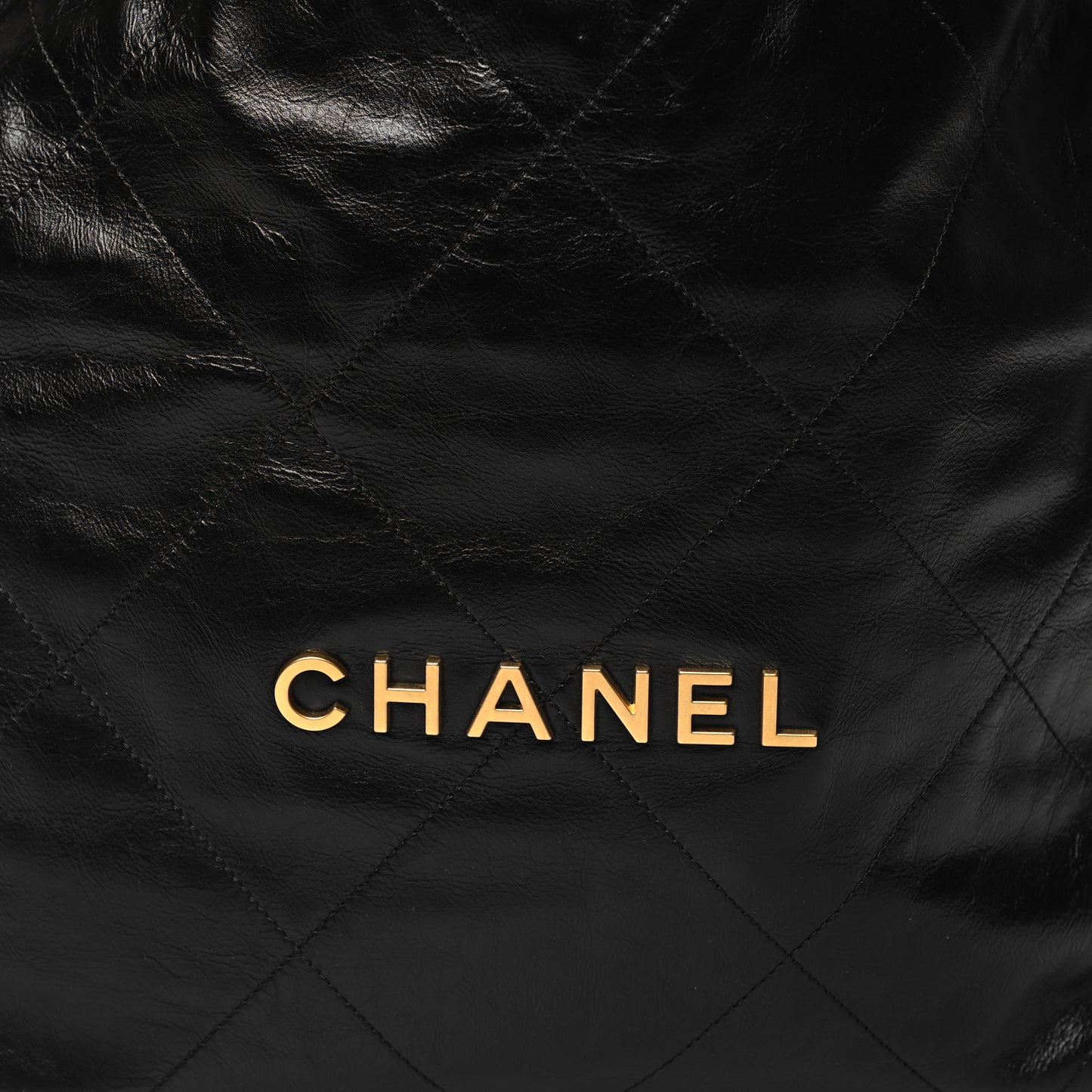 Shiny Calfskin Quilted Small Chanel 22 Black